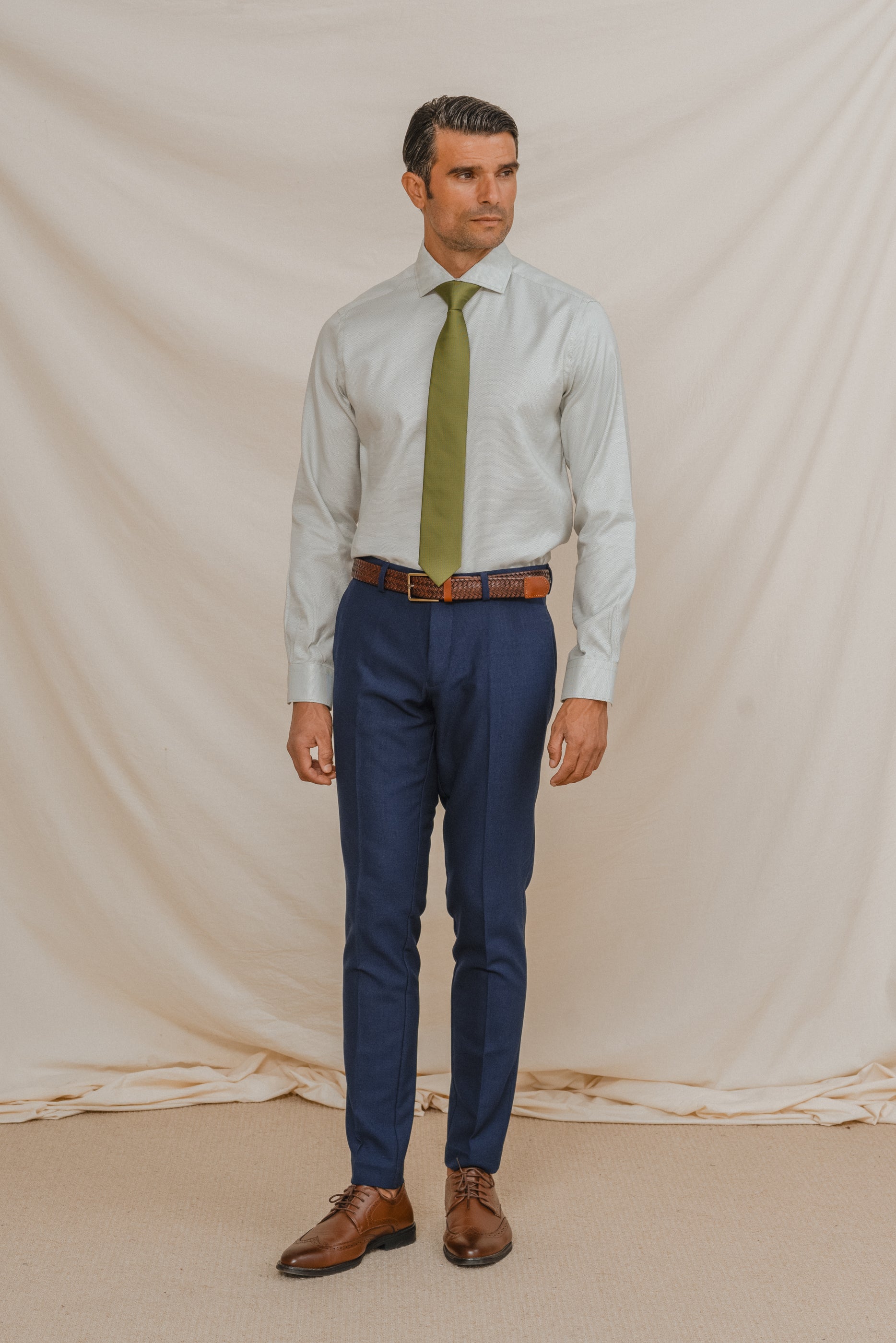 CAMISA VESTIR VERDE OJO PERDIZ