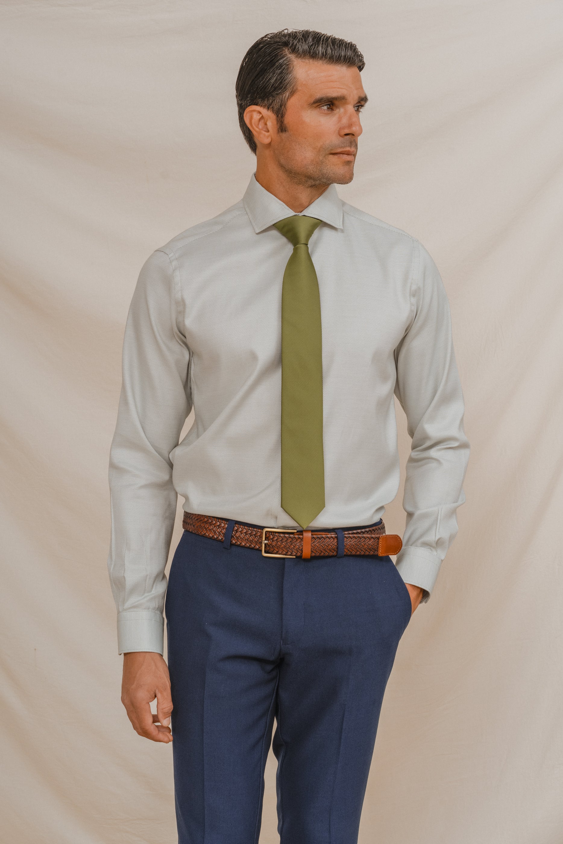 CAMISA VESTIR VERDE OJO PERDIZ