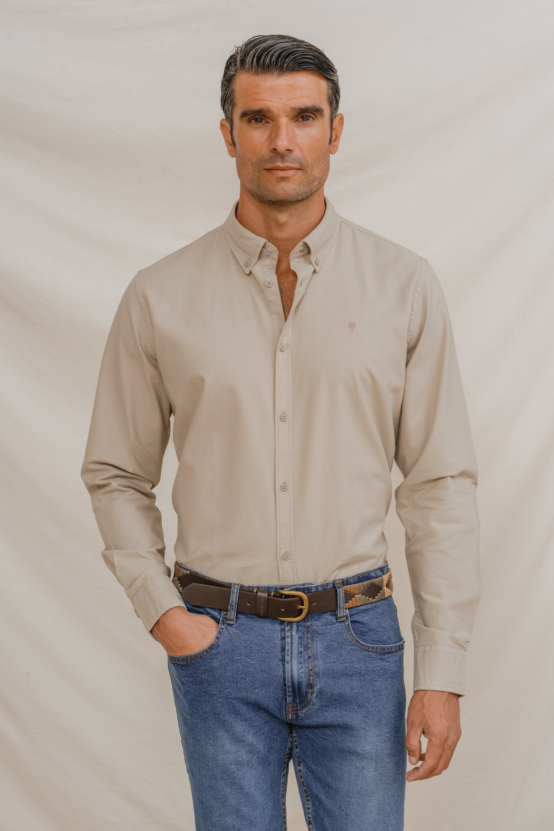 CAMISA OXFORD BEIGE