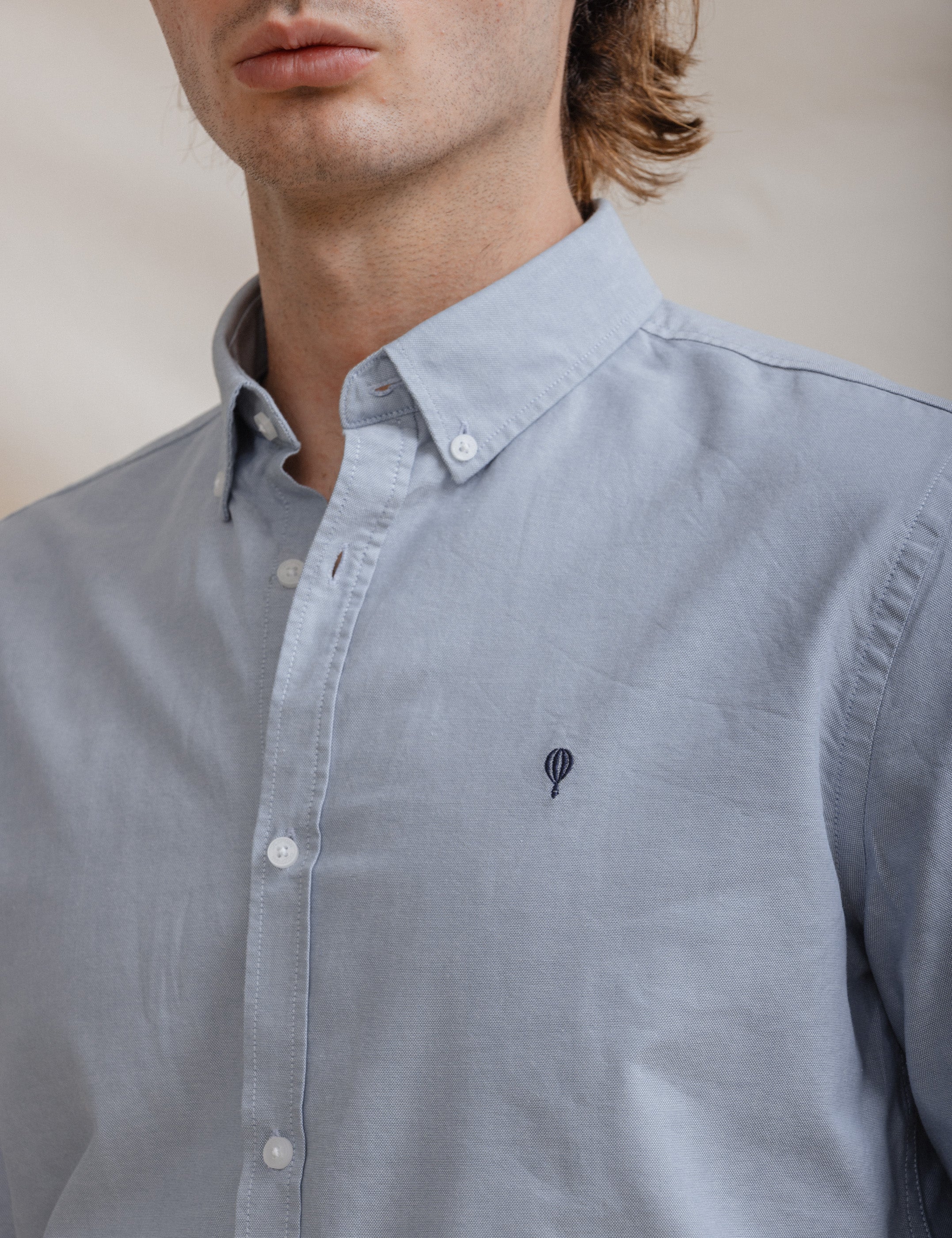 CAMISA OXFORD CELESTE