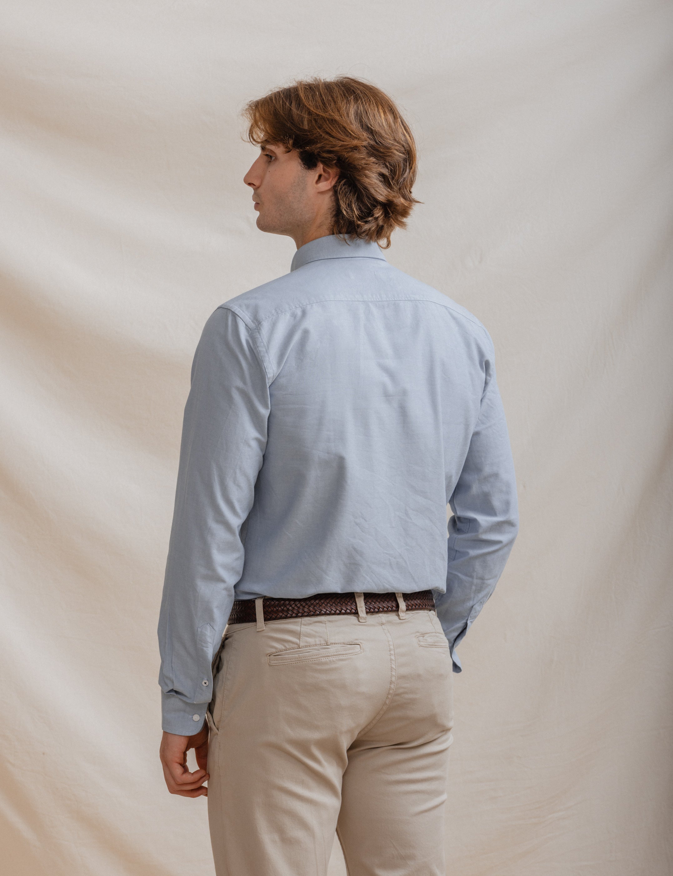 CAMISA OXFORD CELESTE