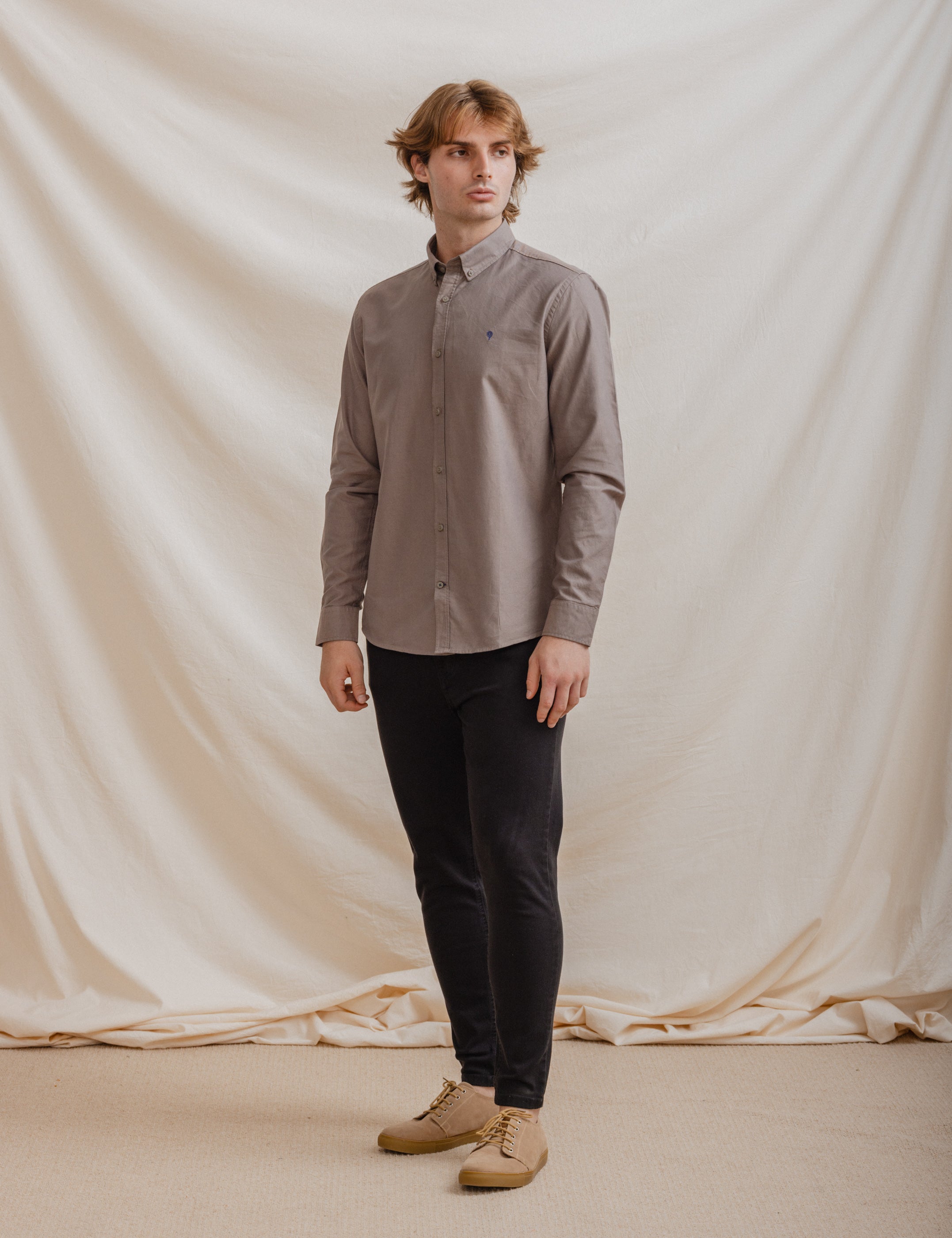 CAMISA OXFORD MARRÓN