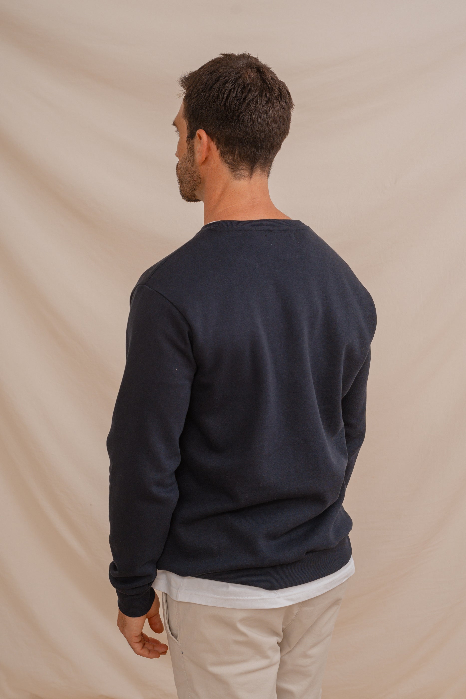 SUDADERA CUADRO ÉTNICO MARINO