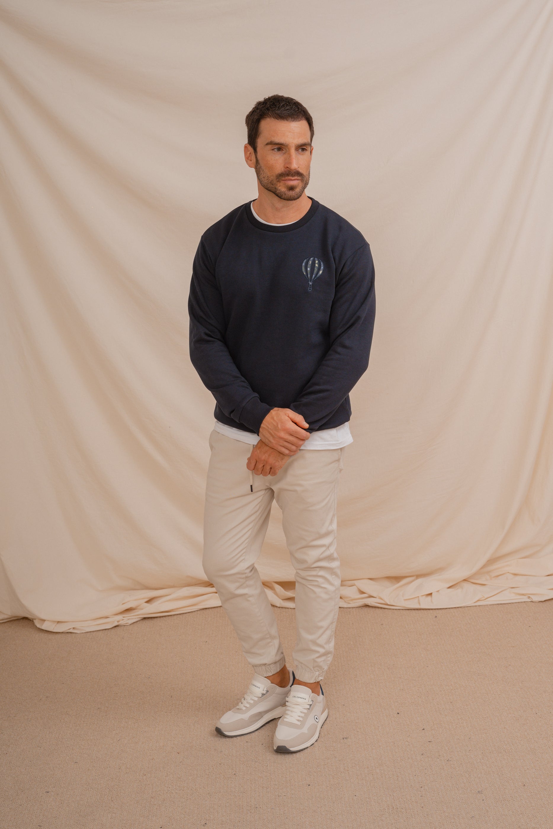 SUDADERA BORDADA MARINO