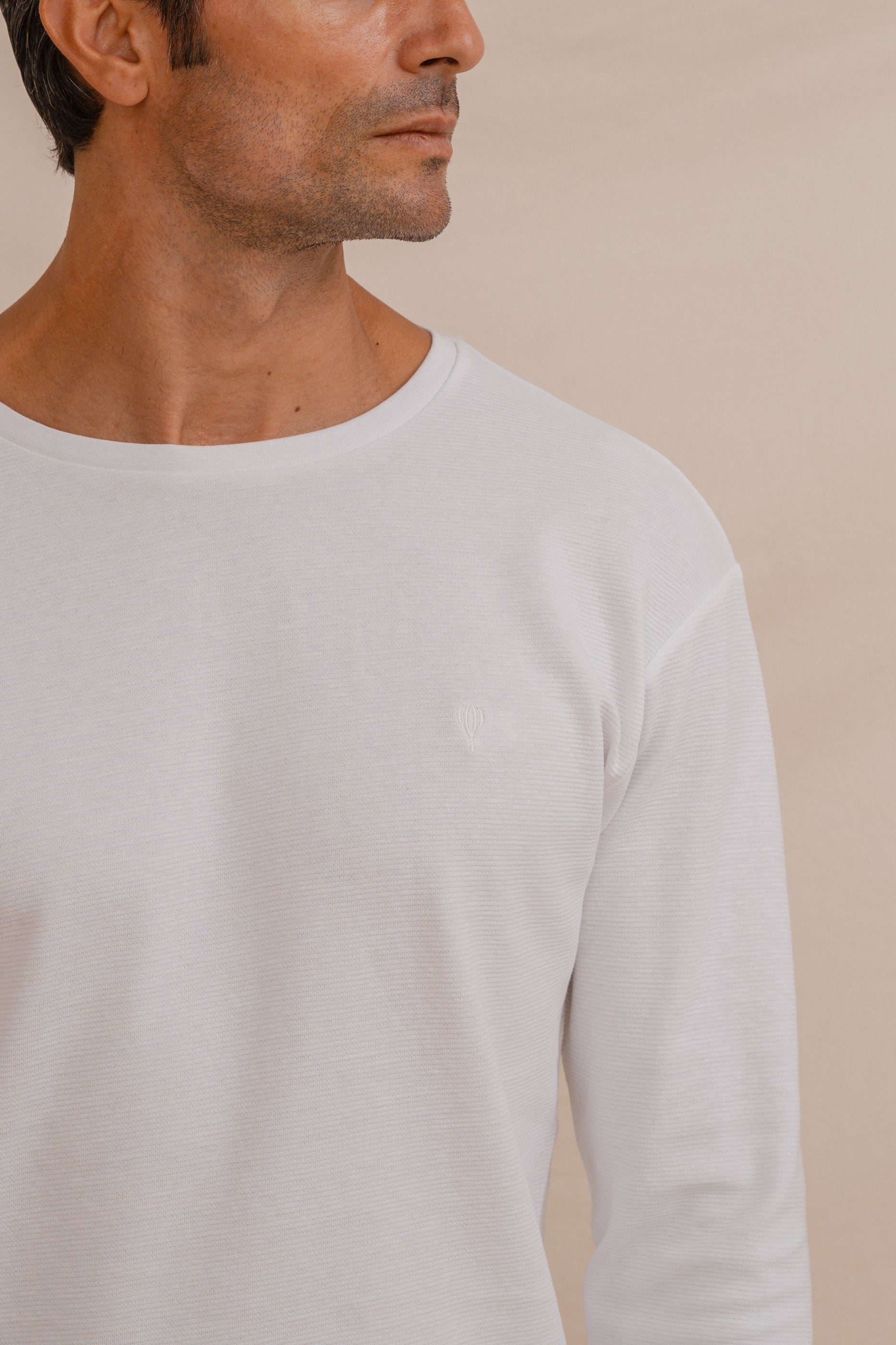 CAMISETA OTTOMAN MANGA LARGA BLANCA