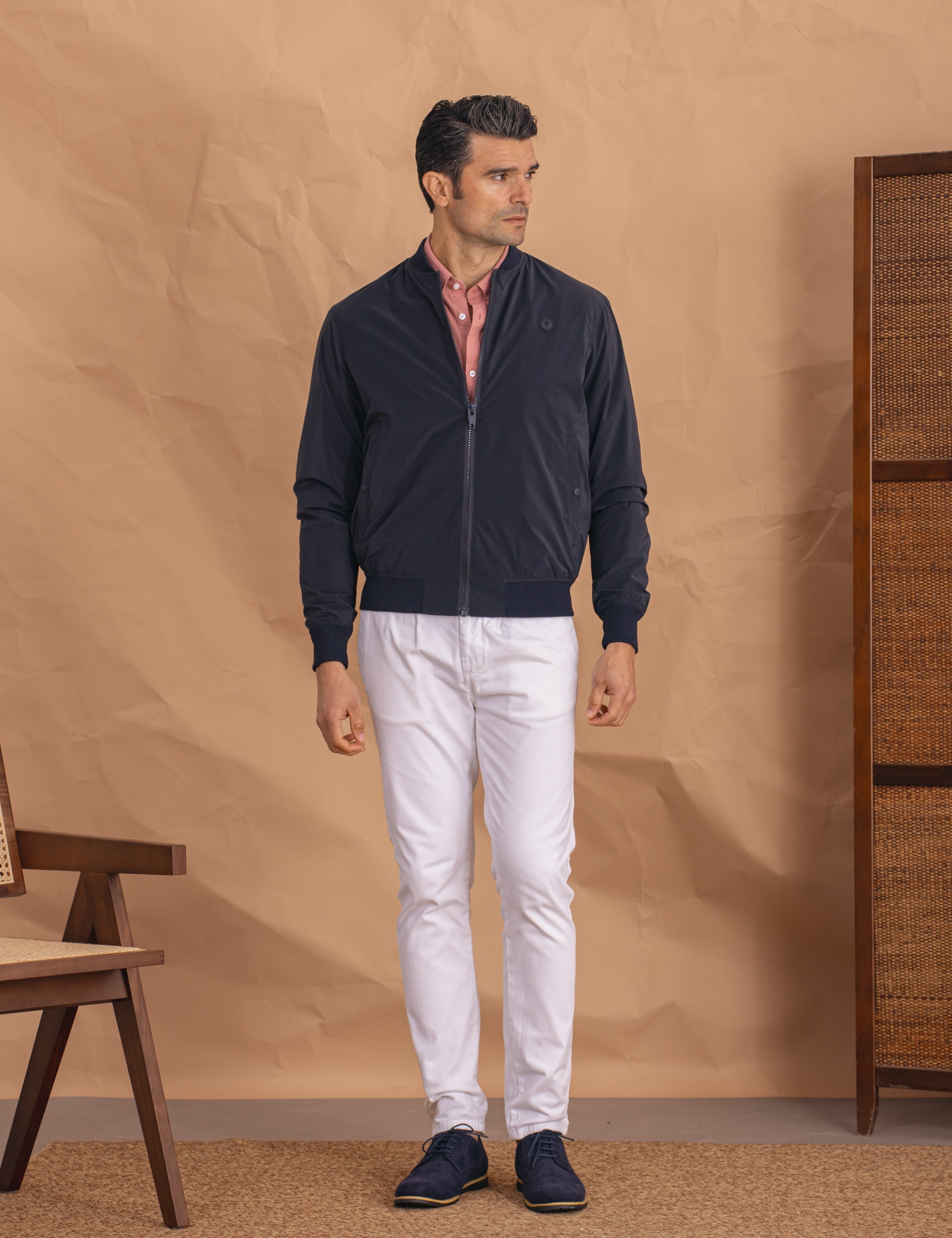 CAZADORA BOMBER LIGERA AZUL