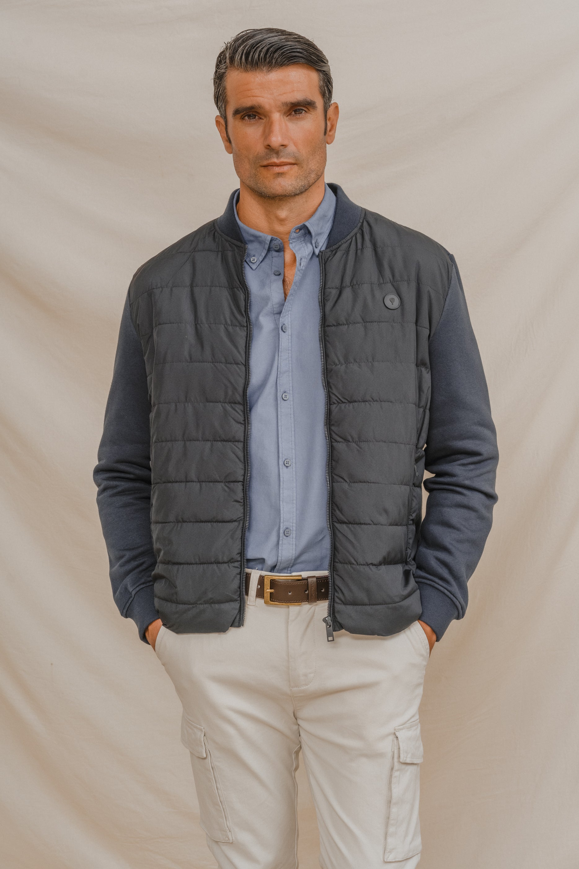 CAZADORA BOMBER COMBINADA