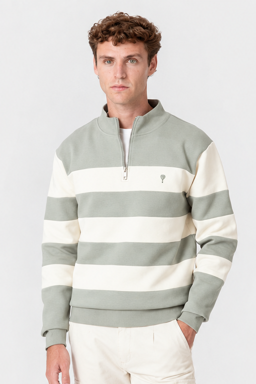 SUDADERA PANELADA CREMALLERA VERDE