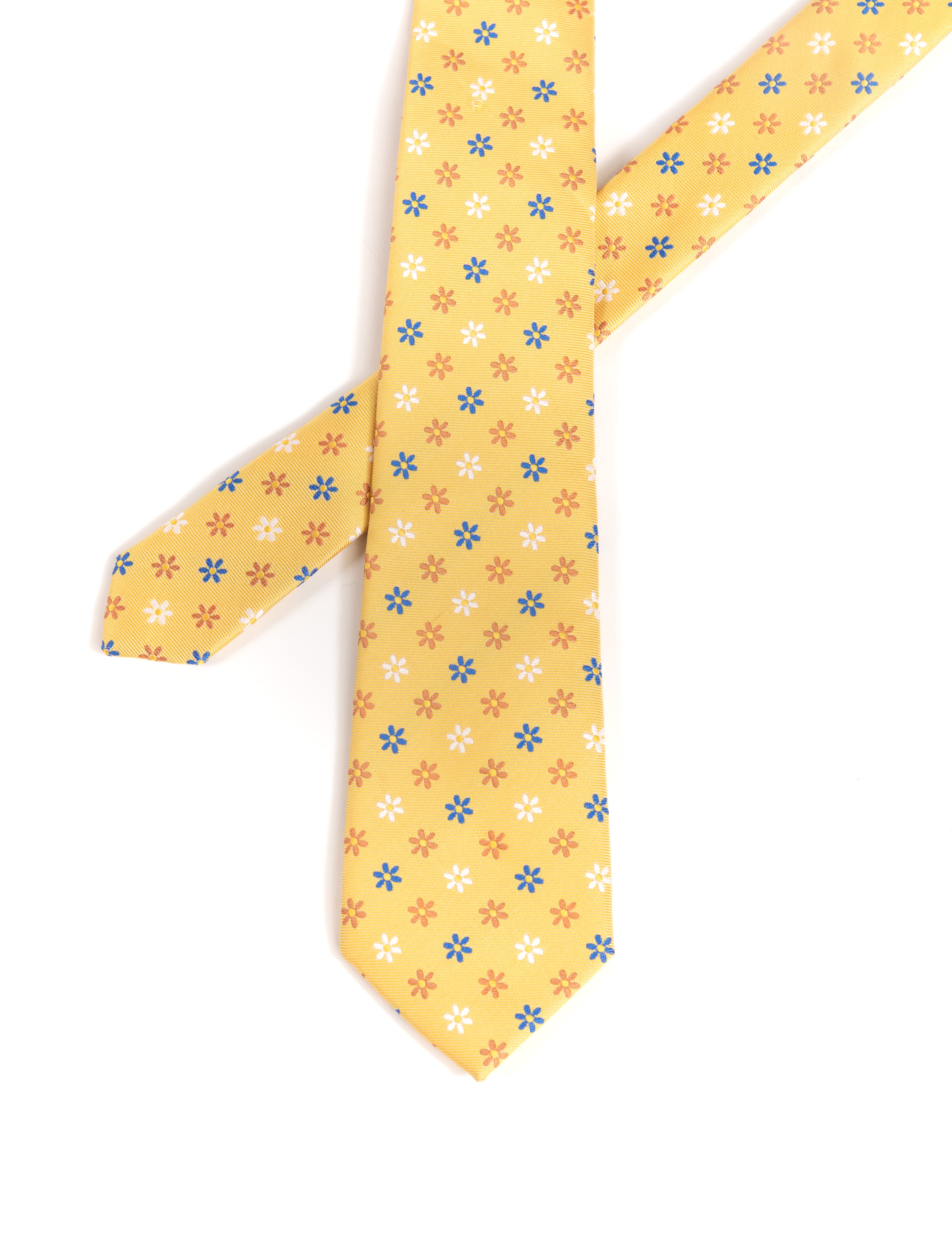 CORBATA AMARILLA JACQUARD MARGARITAS