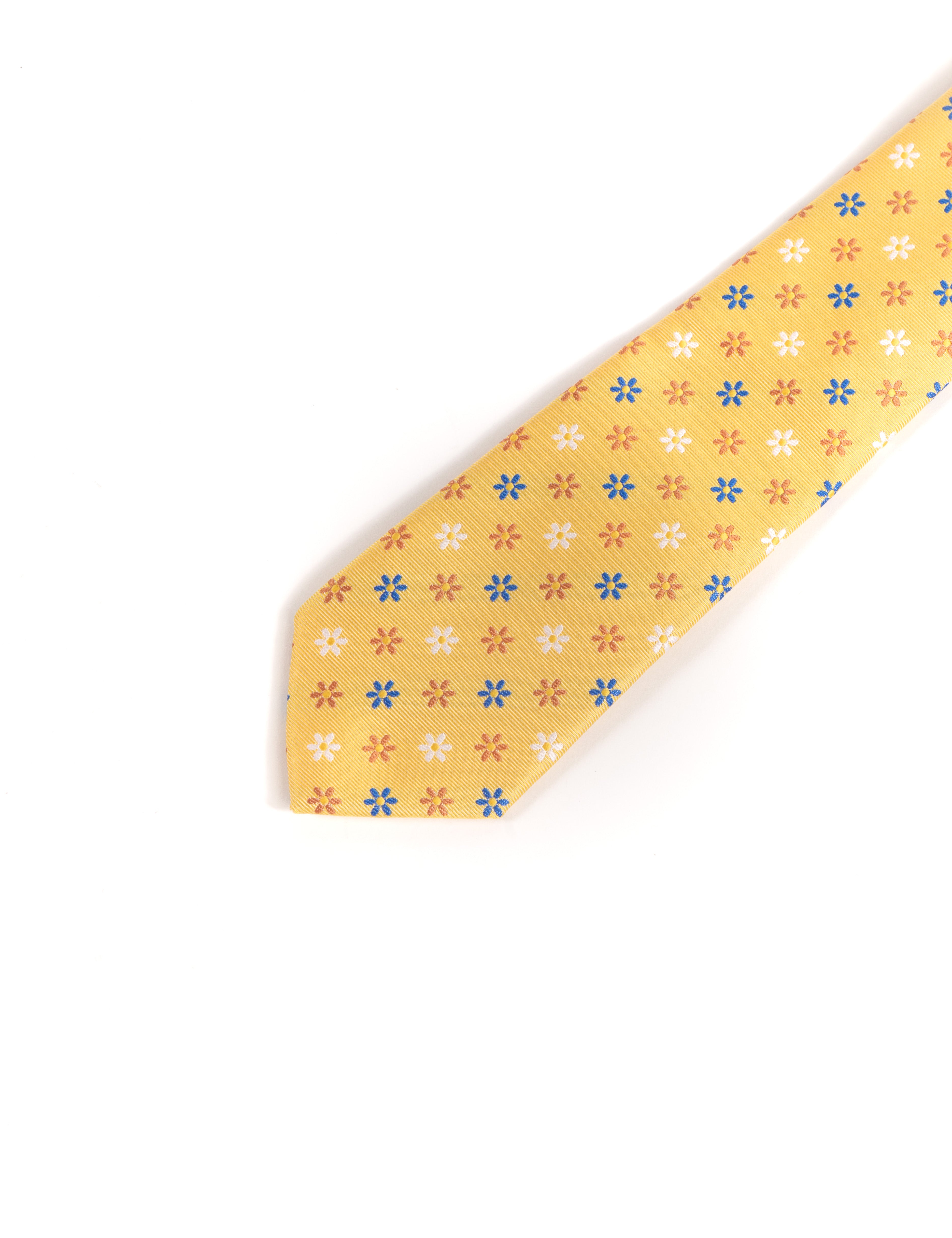CORBATA AMARILLA JACQUARD MARGARITAS