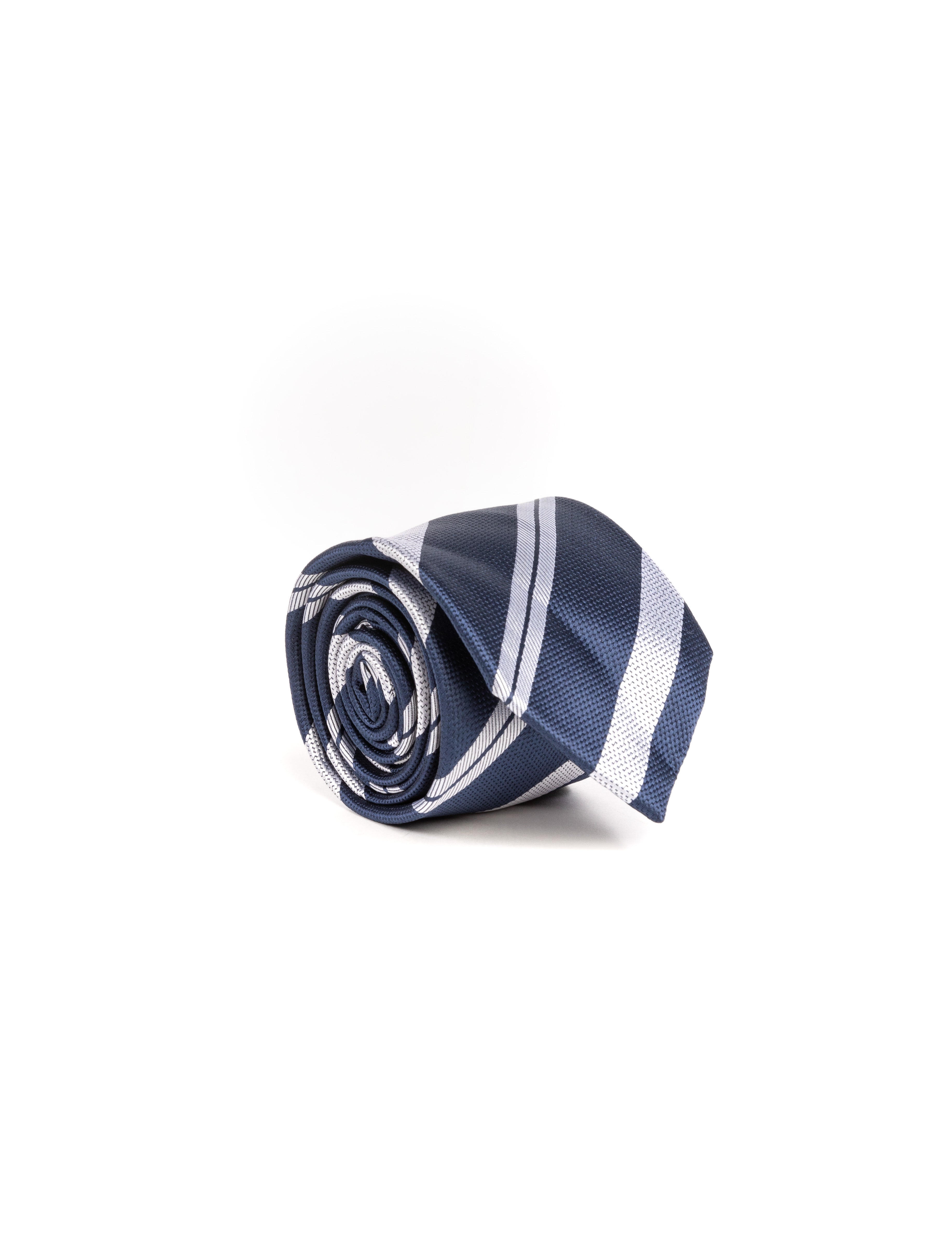 CORBATA AZUL BORDADA RAYAS