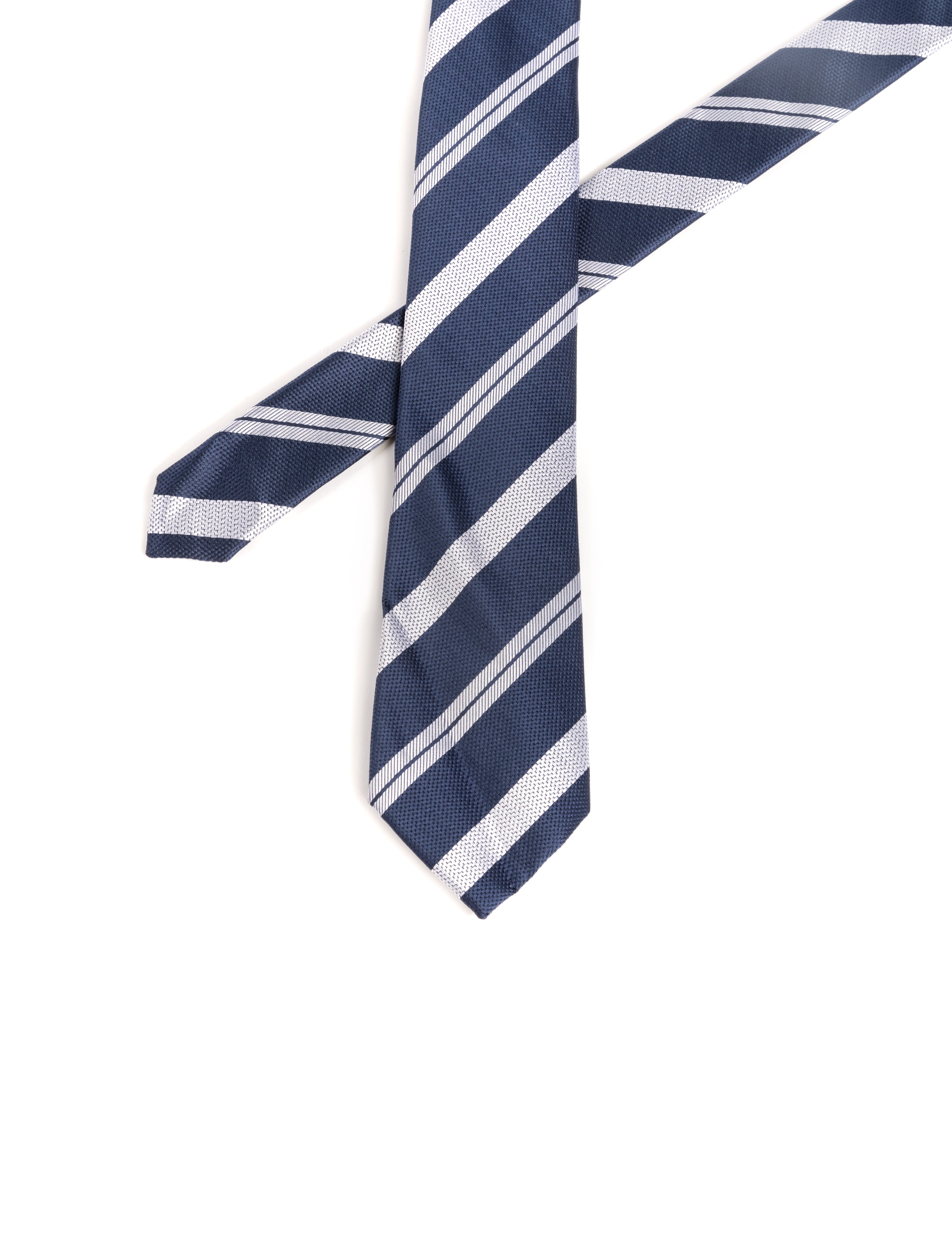 CORBATA AZUL BORDADA RAYAS