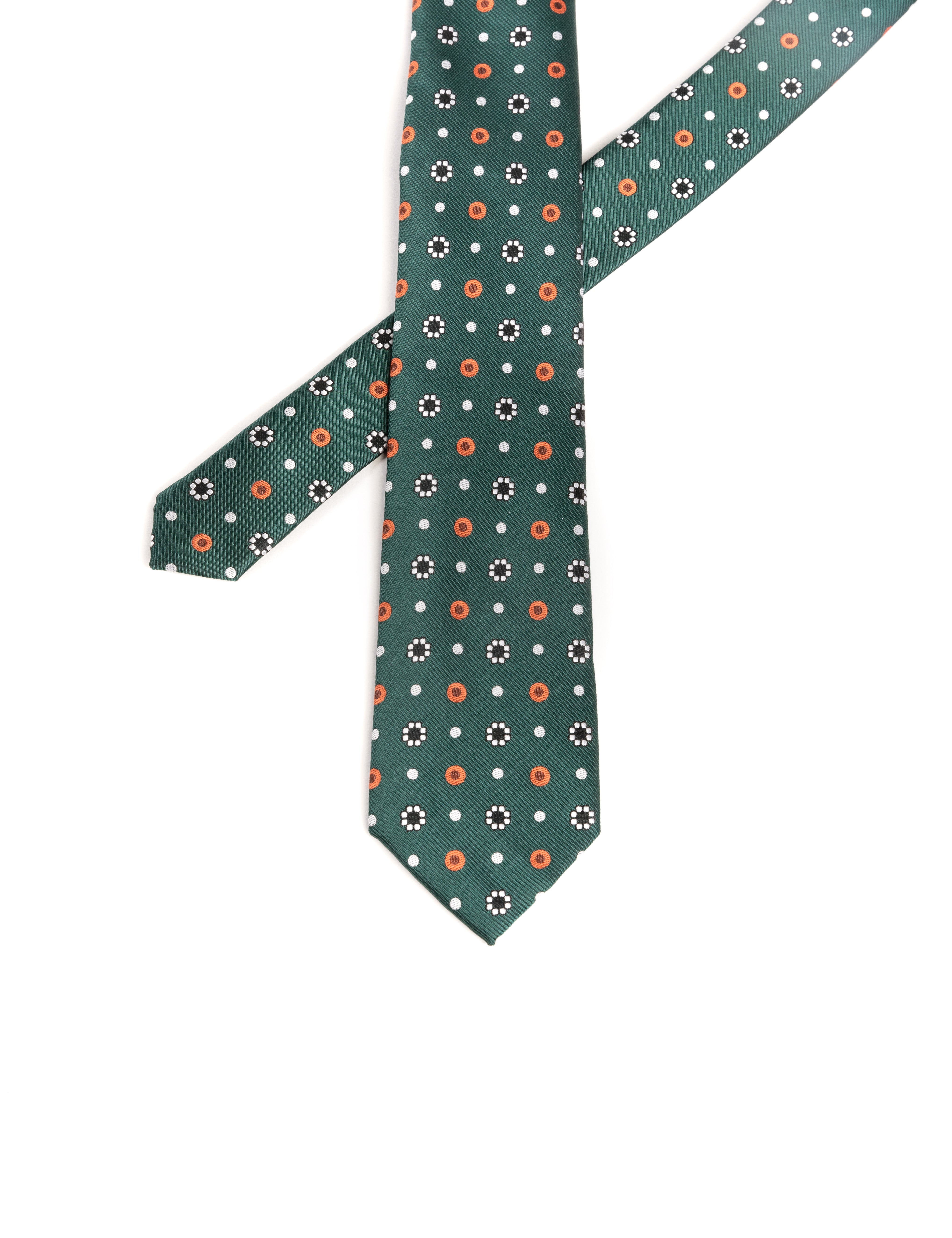 CORBATA VERDE FLOR BORDADA