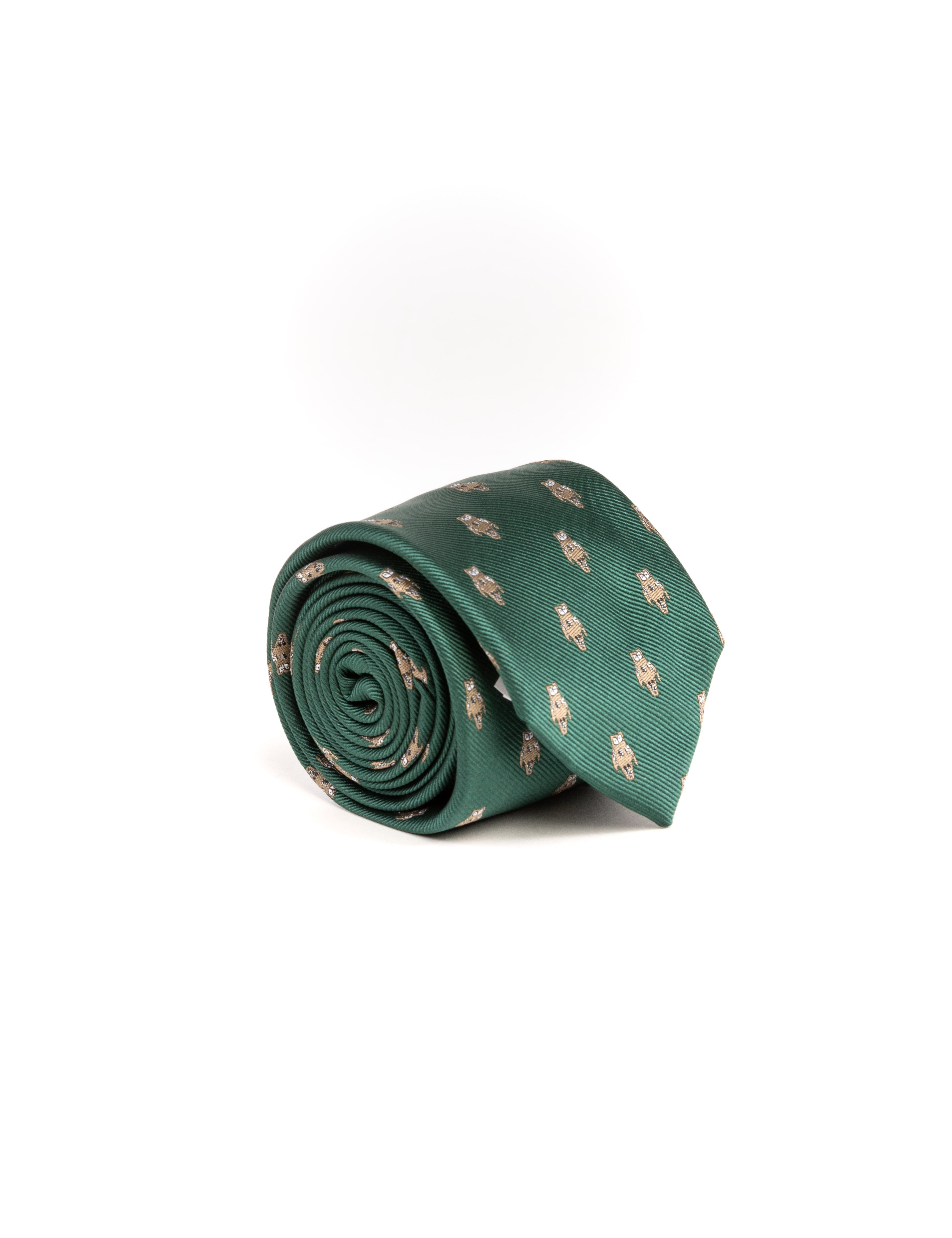 CORBATA VERDE BUHO BORDADO