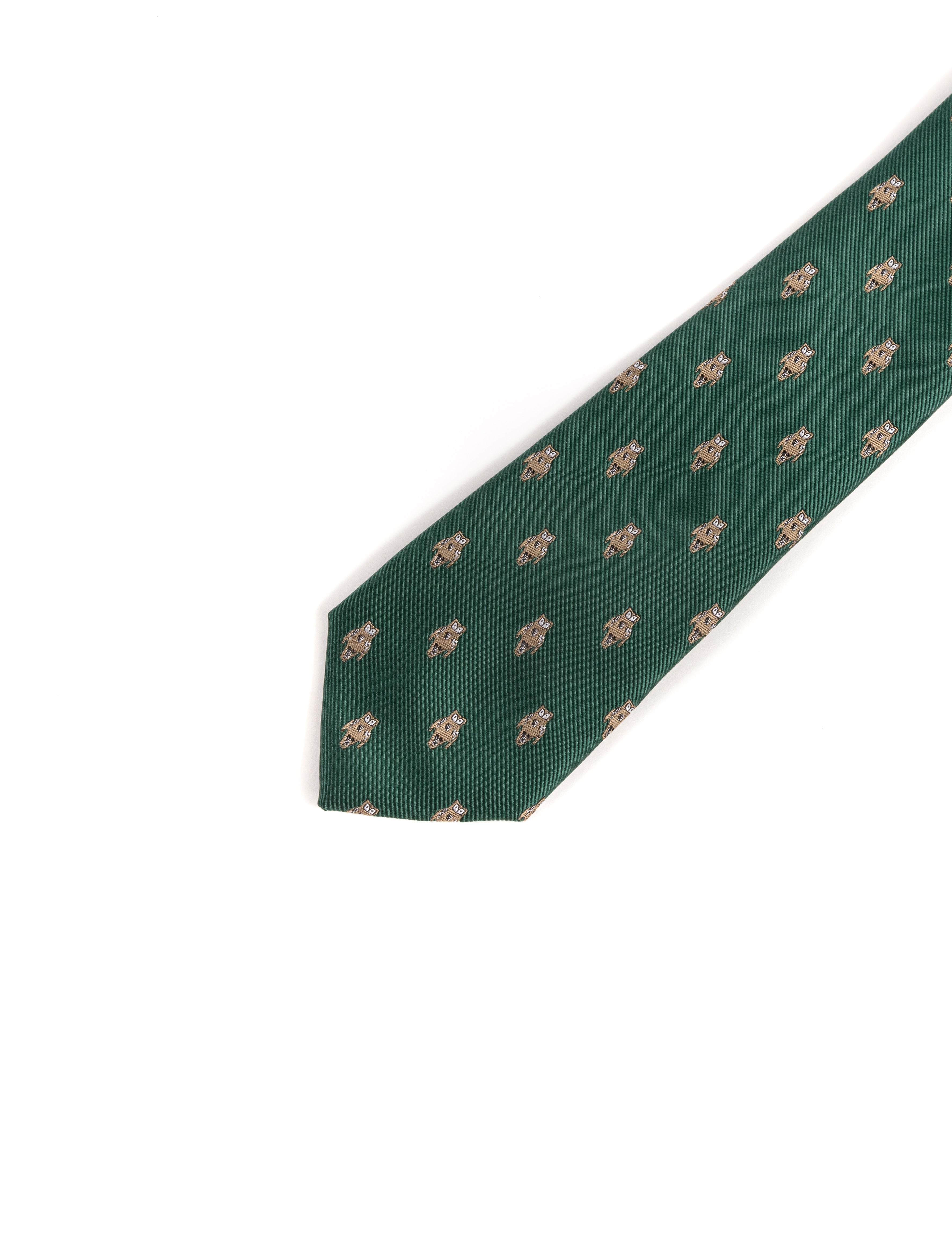 CORBATA VERDE BUHO BORDADO