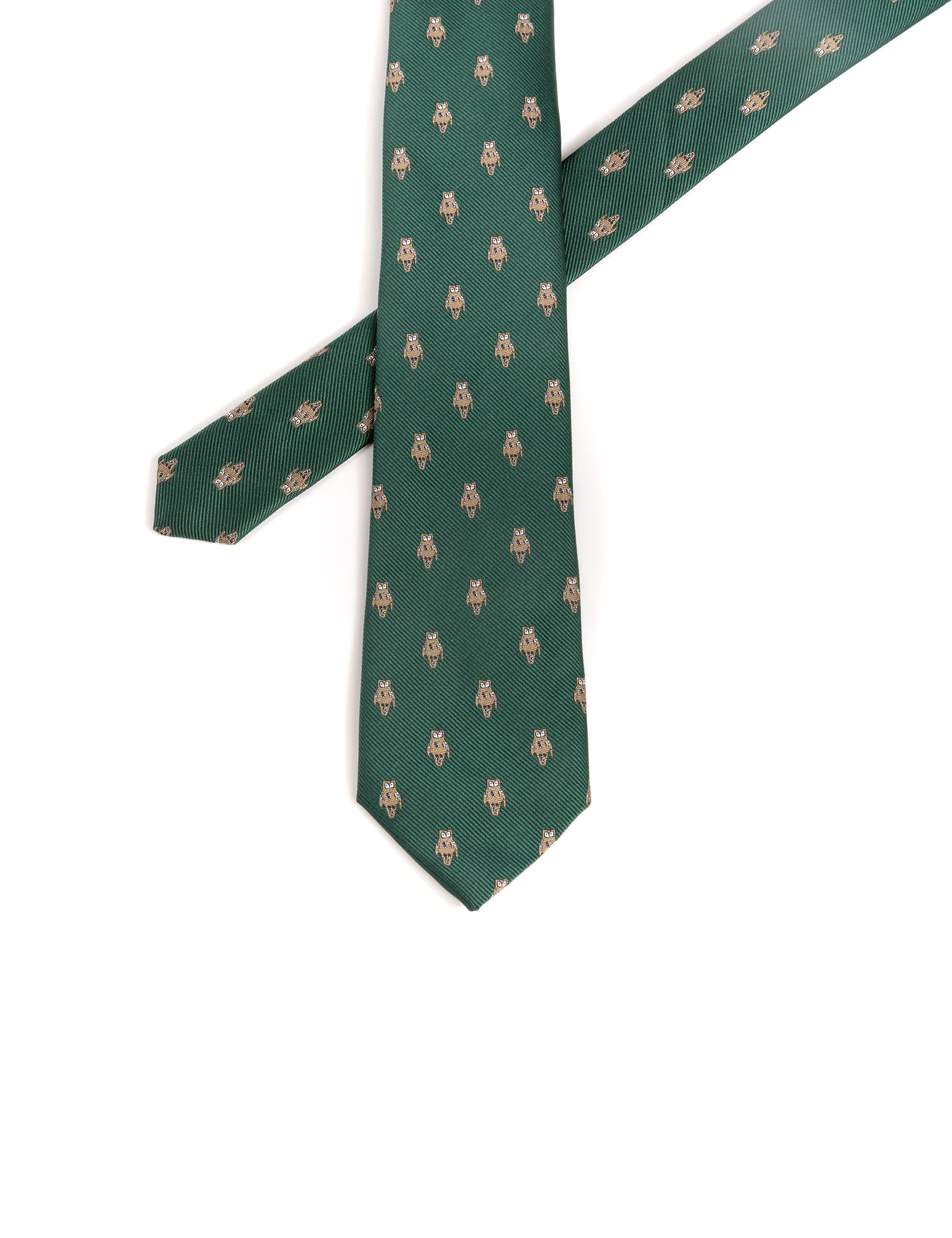 CORBATA VERDE BUHO BORDADO
