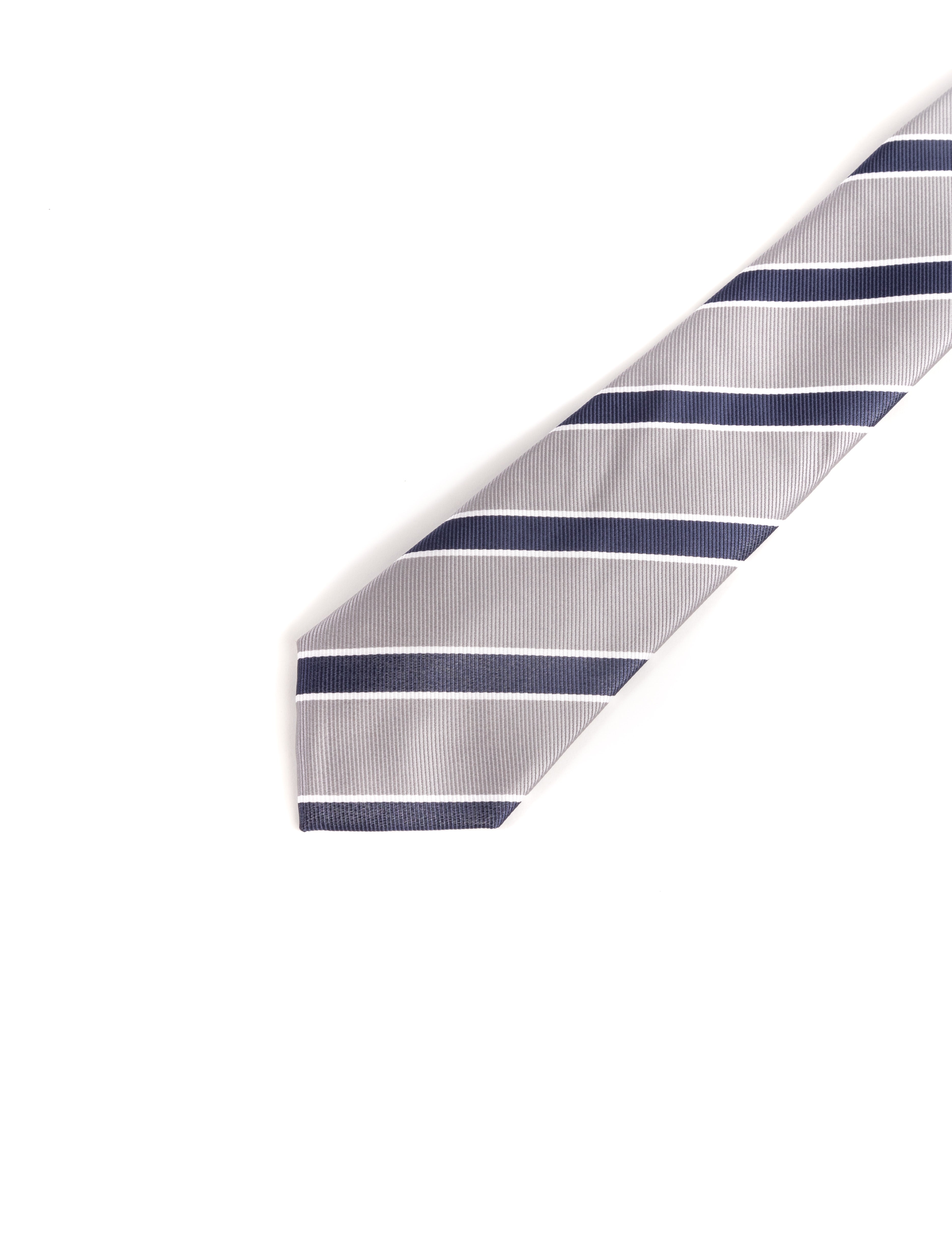 CORBATA GRÍS RAYAS