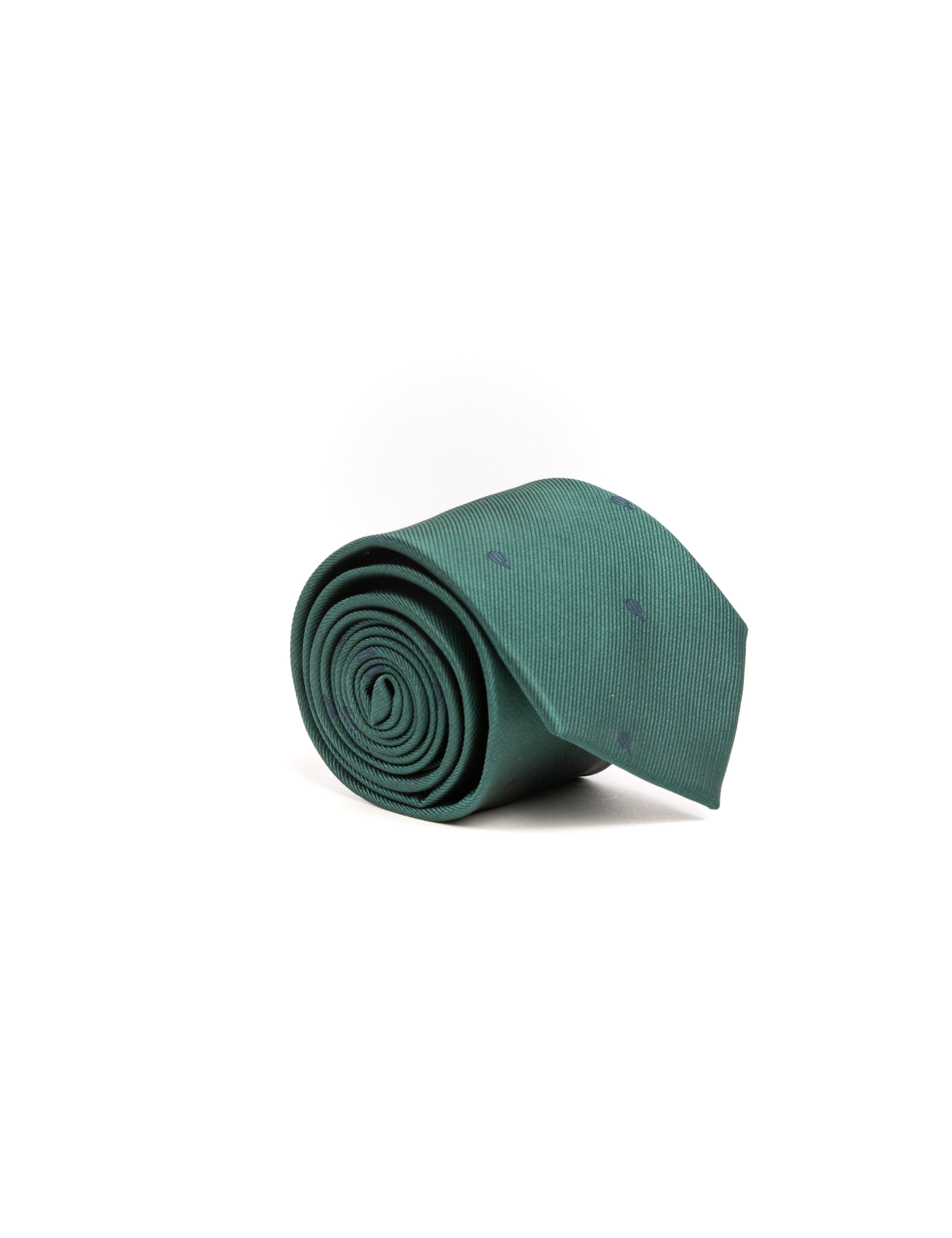 CORBATA VERDE GLOBO BORDADO