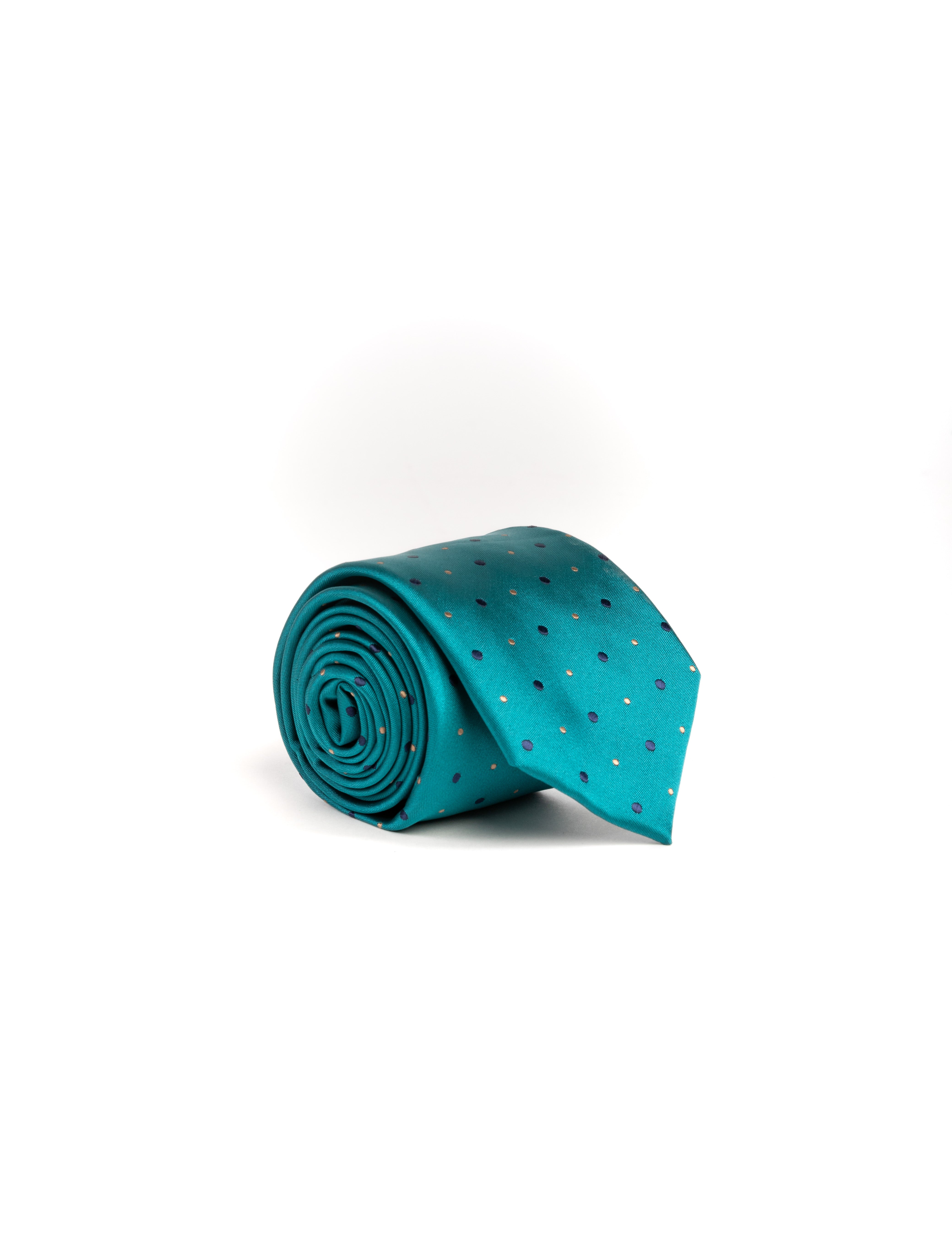 CORBATA VERDE TOPOS