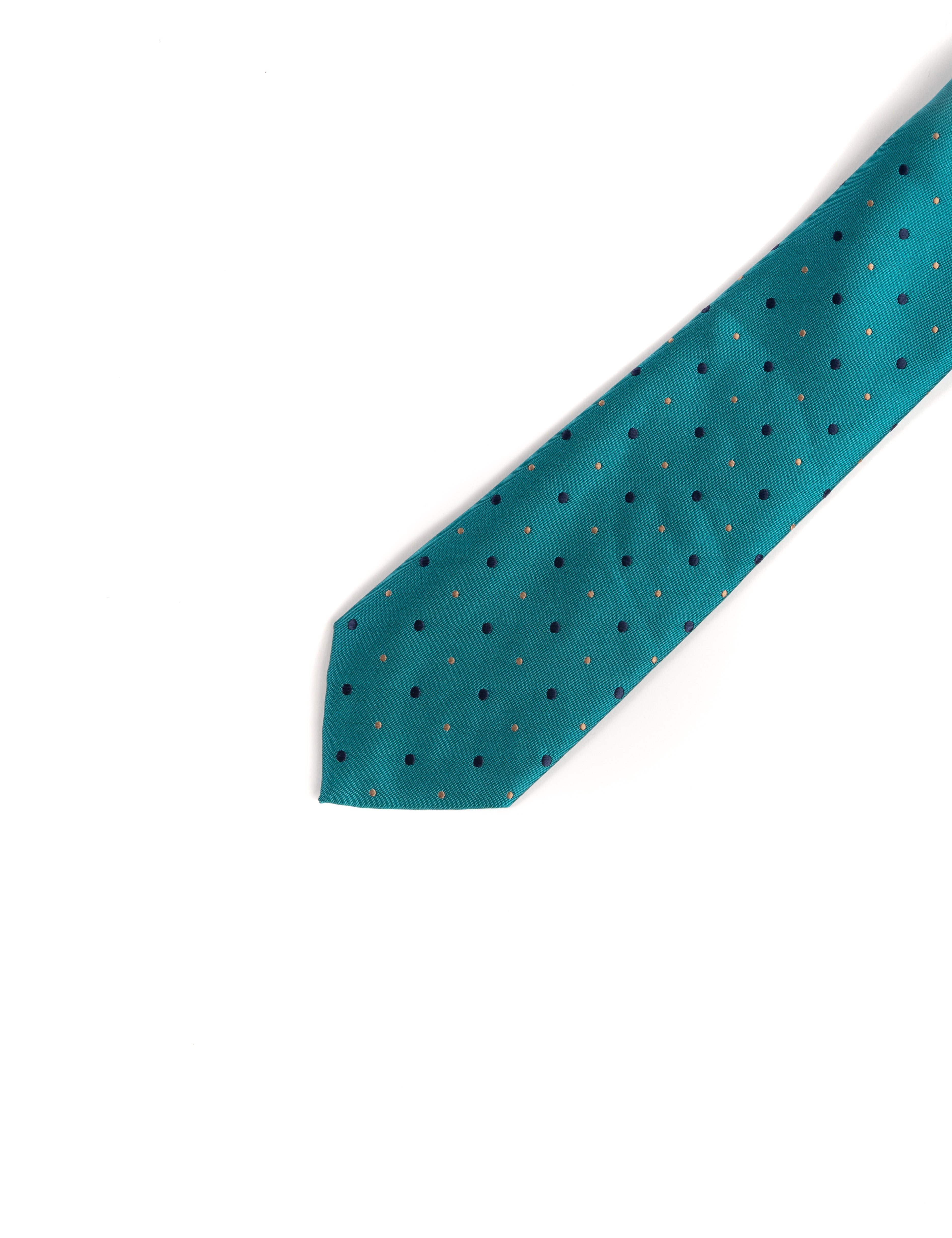 CORBATA VERDE TOPOS