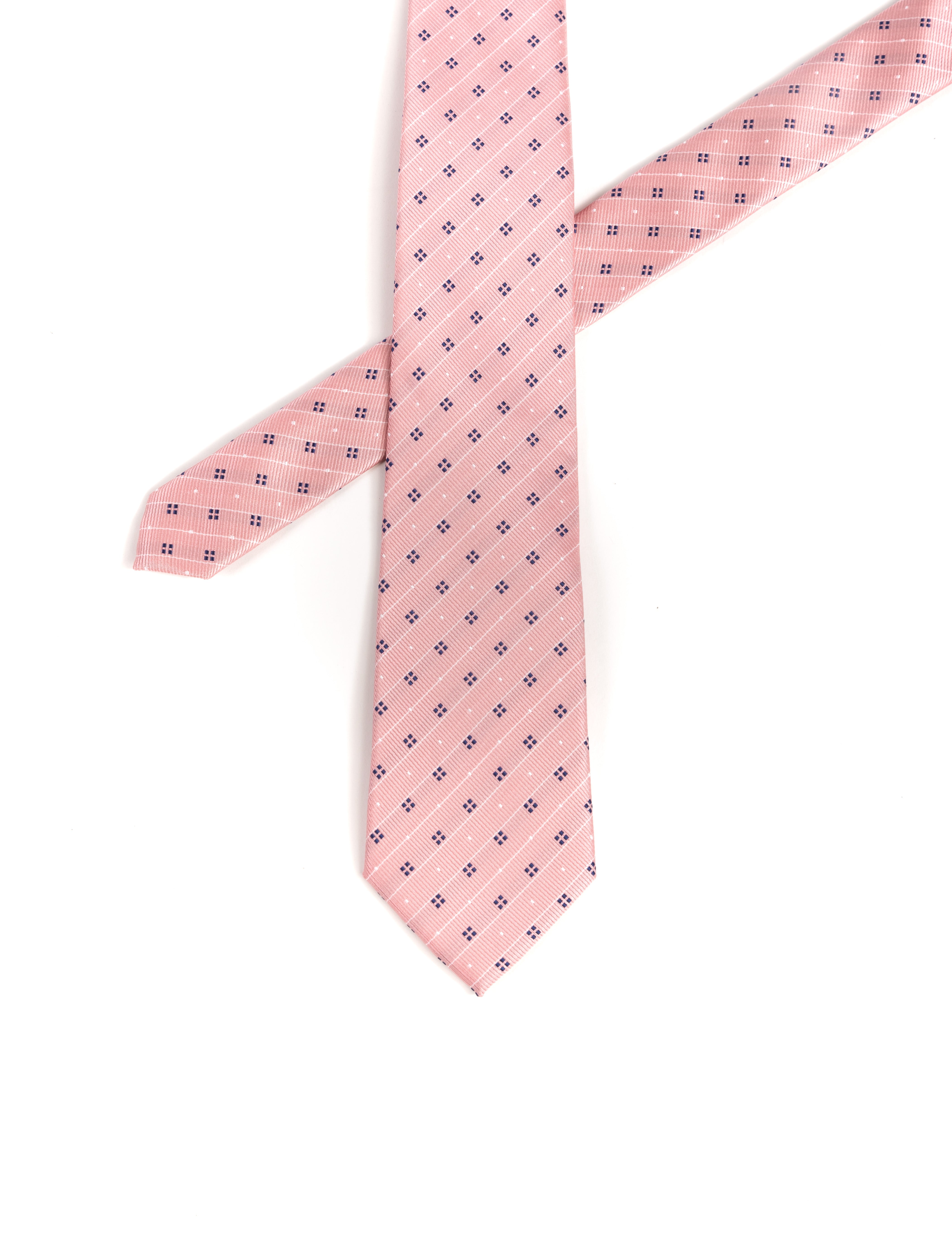 CORBATA ROSA BORDADA