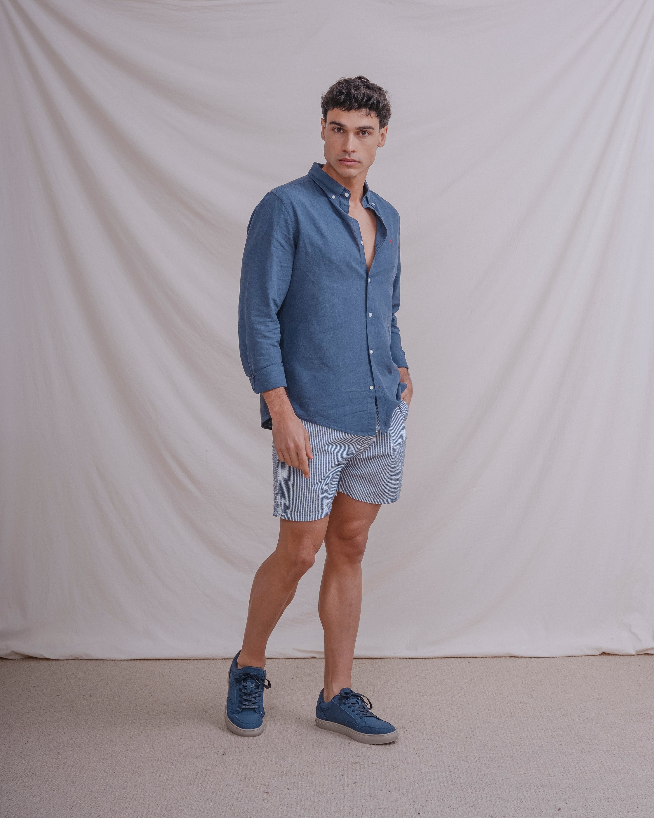 BAÑADOR RAYA SEERSUCKER AZUL