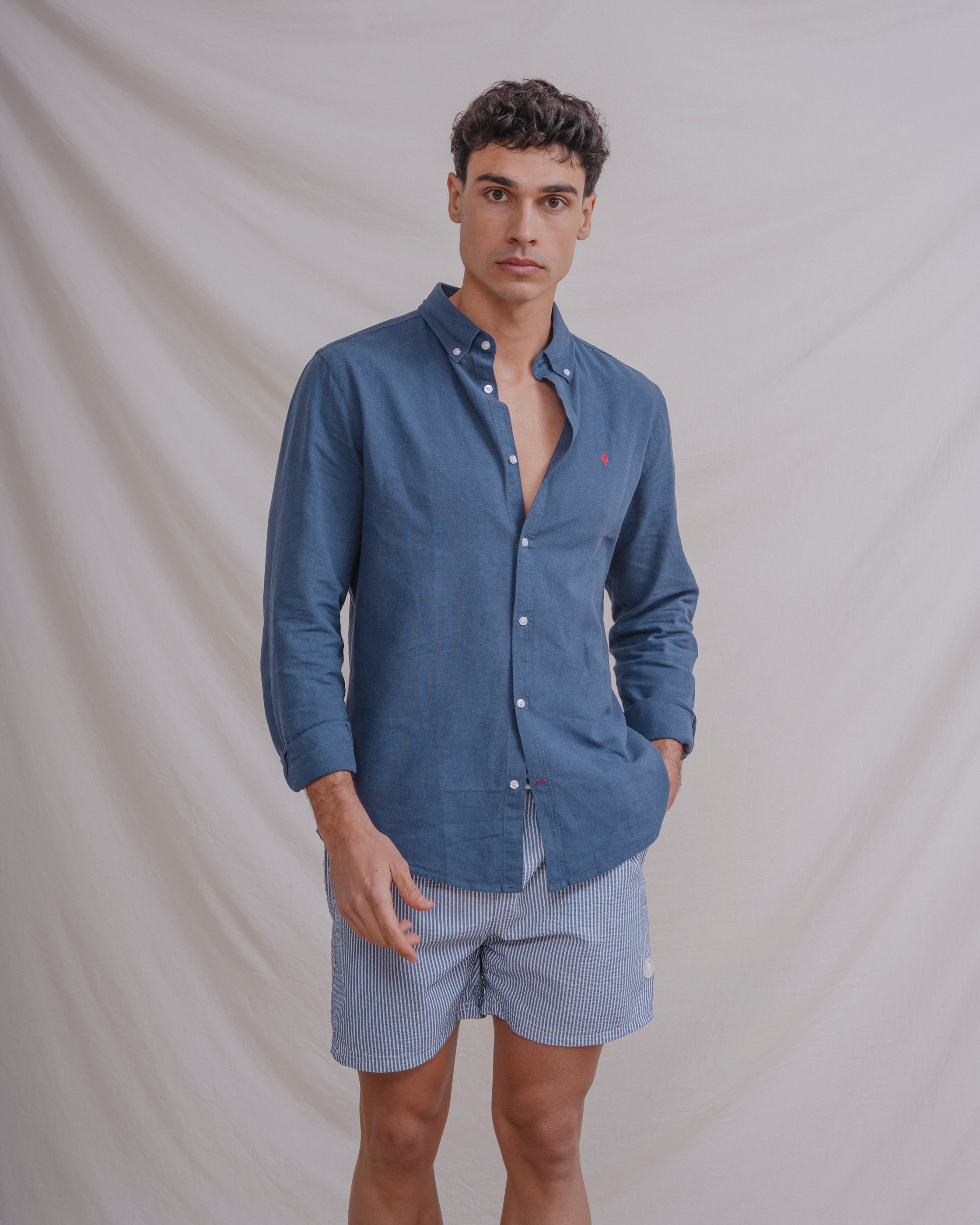 BAÑADOR RAYA SEERSUCKER AZUL