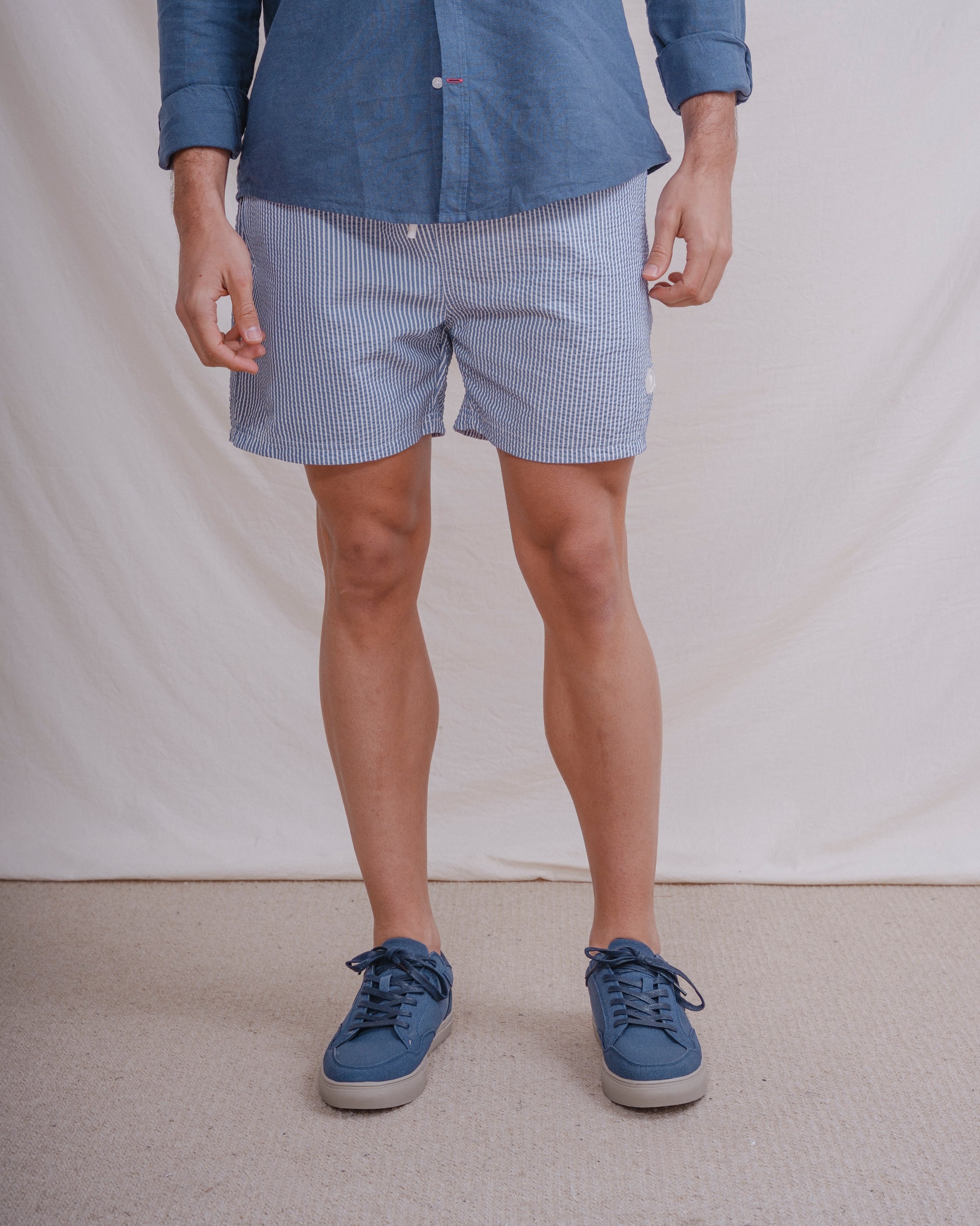 BAÑADOR RAYA SEERSUCKER AZUL