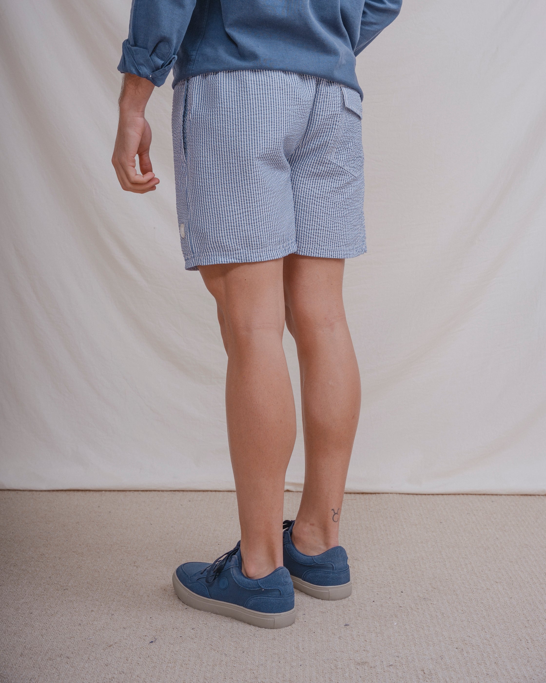 BAÑADOR RAYA SEERSUCKER AZUL