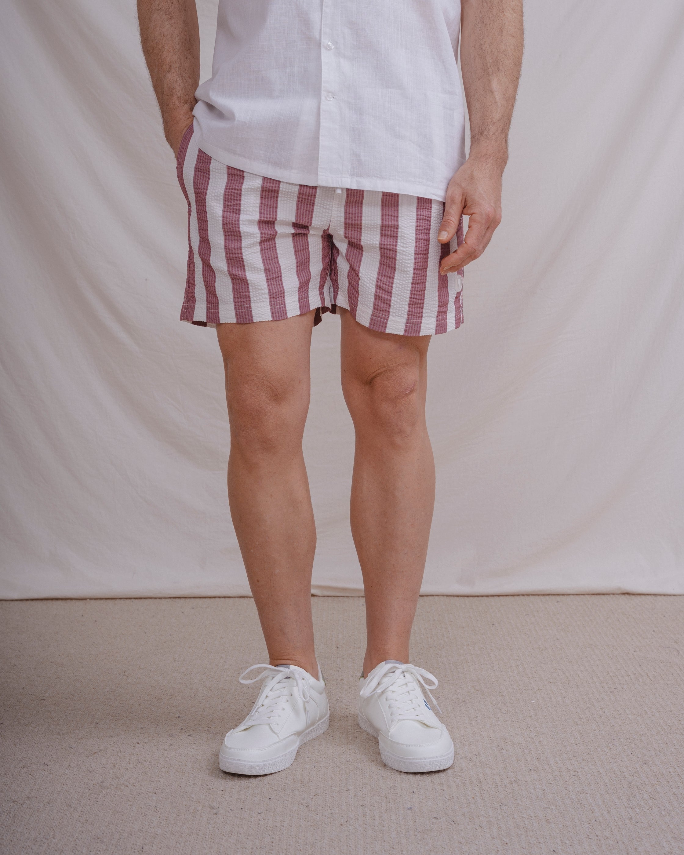 BAÑADOR RAYA SEERSUCKER ROJA