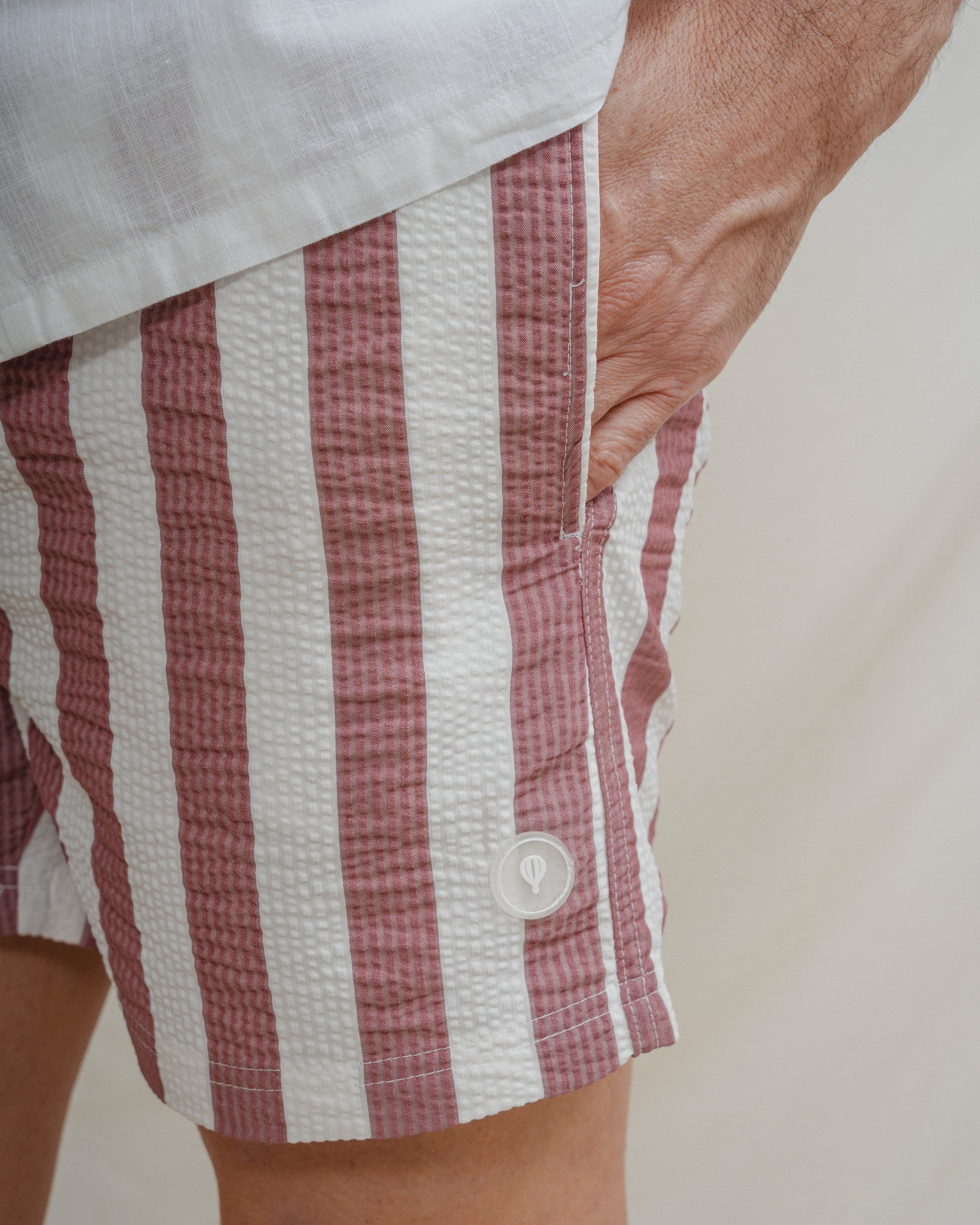 BAÑADOR RAYA SEERSUCKER ROJA