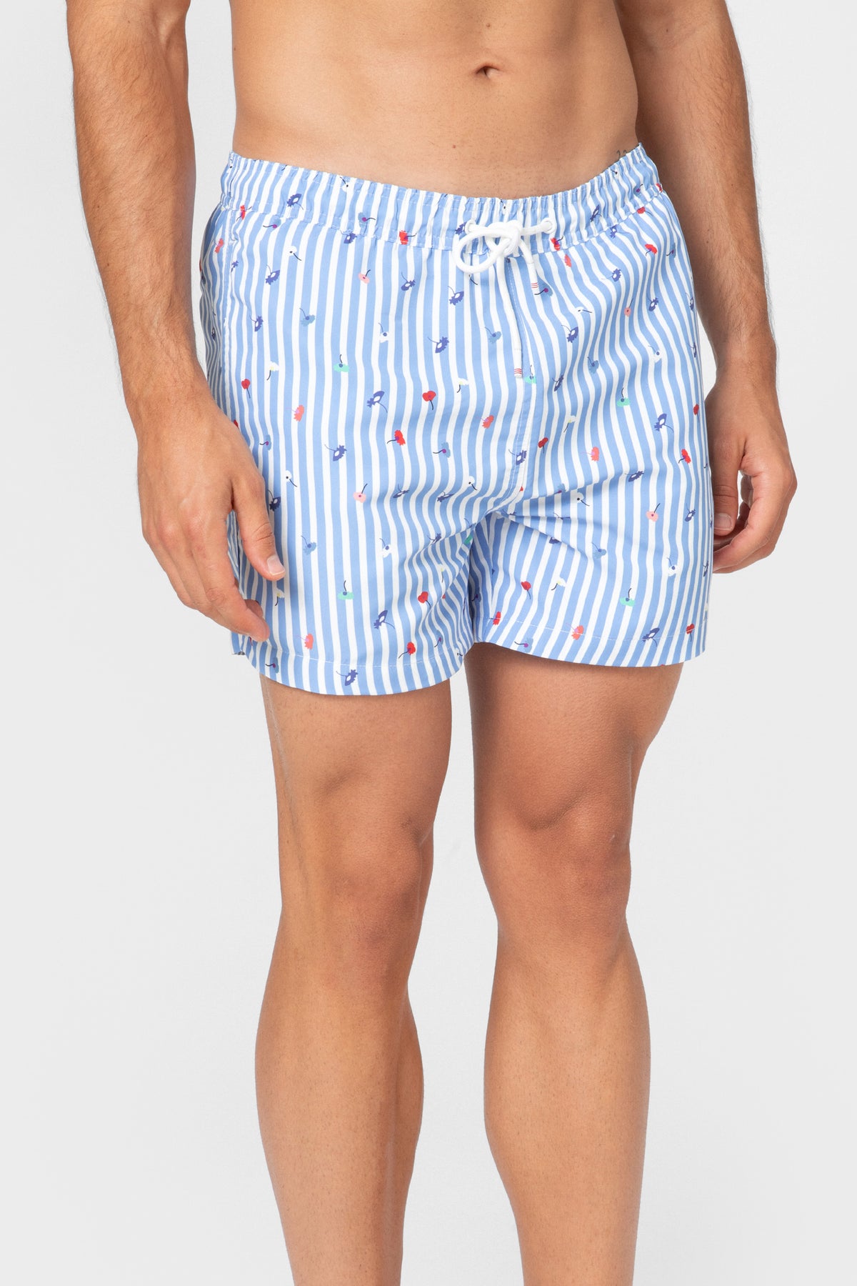FATO DE BANHO ÀS RISCAS ESTAMPADO FLORAL