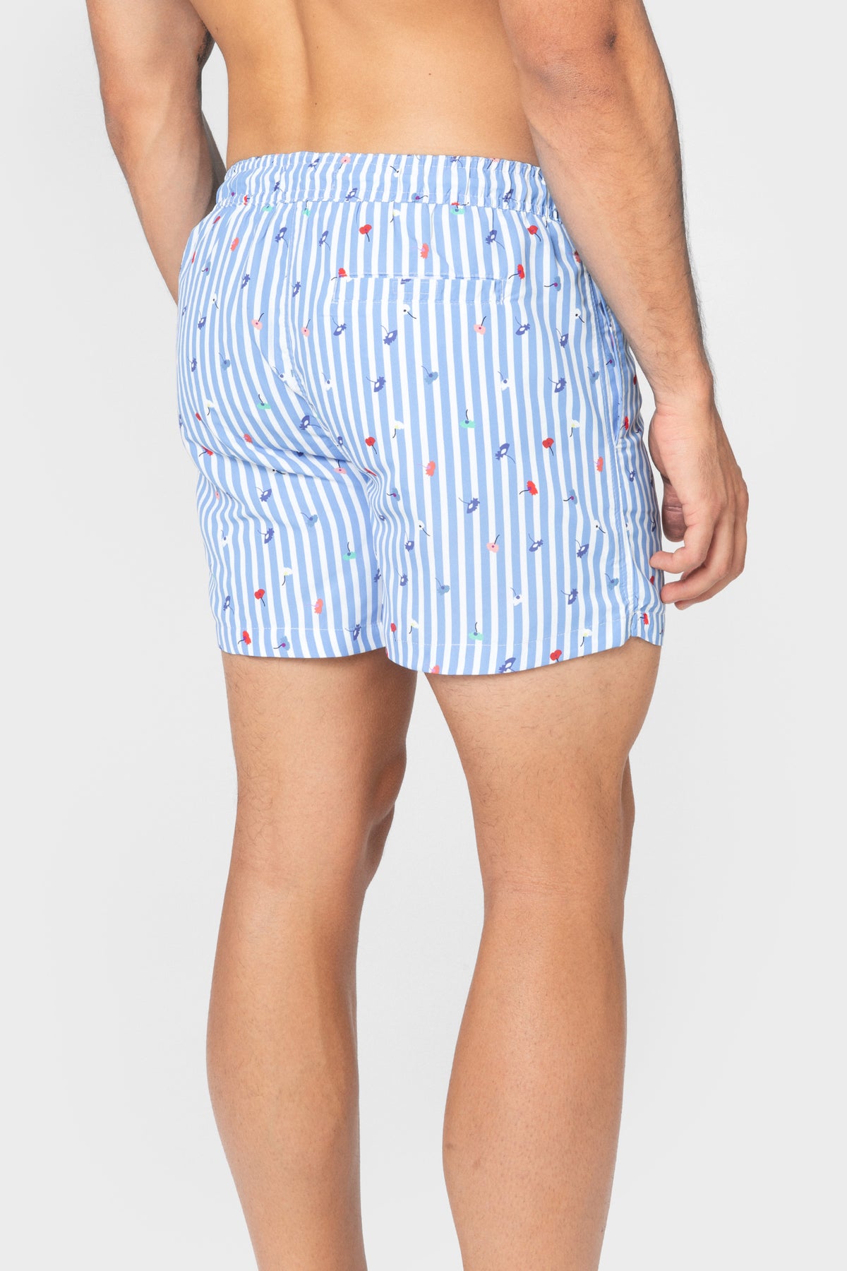 FATO DE BANHO ÀS RISCAS ESTAMPADO FLORAL
