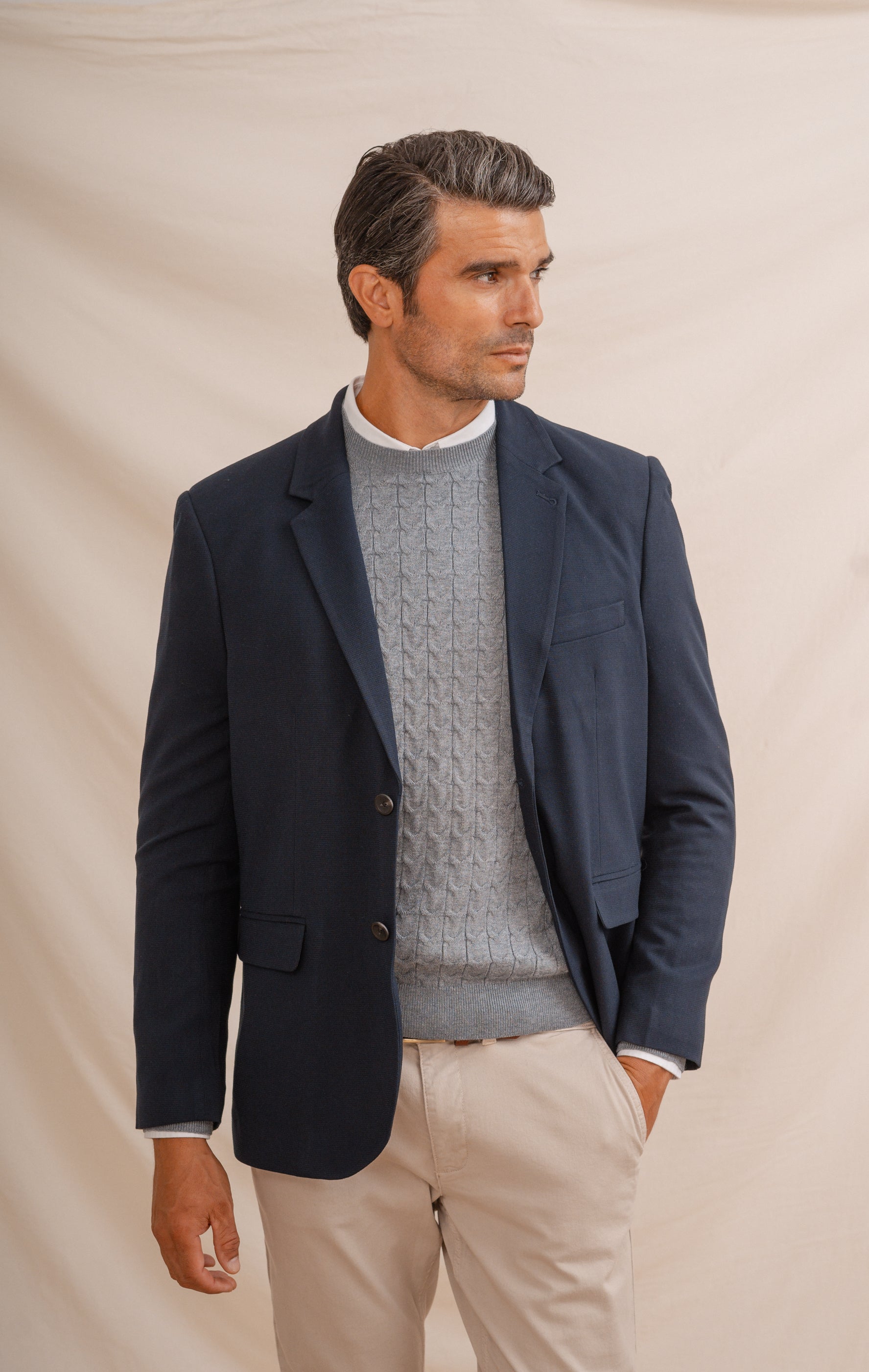 BLAZER CASUAL ESTRUCTURA MARINA