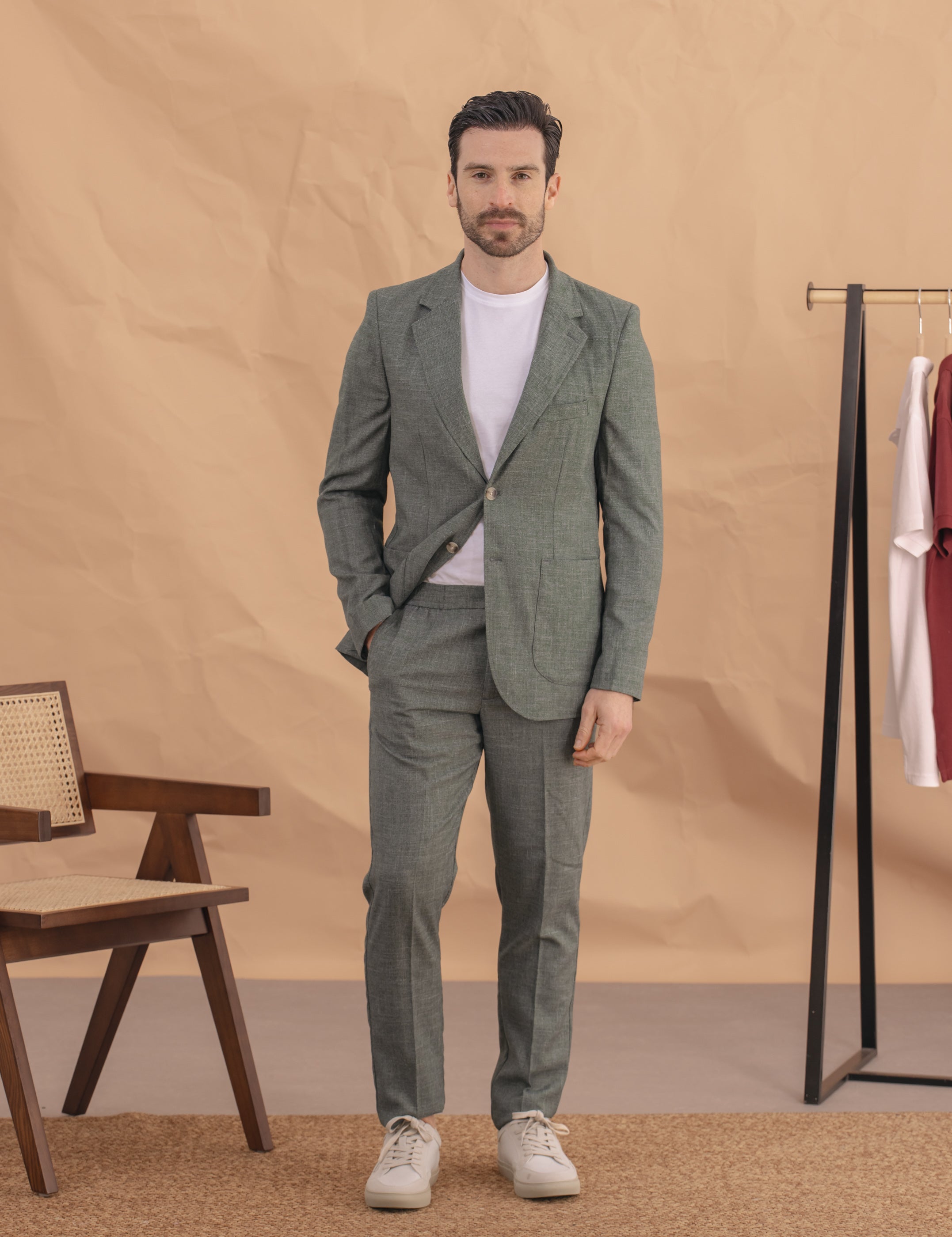 CHAQUETA TRAJE CASUAL VERDE