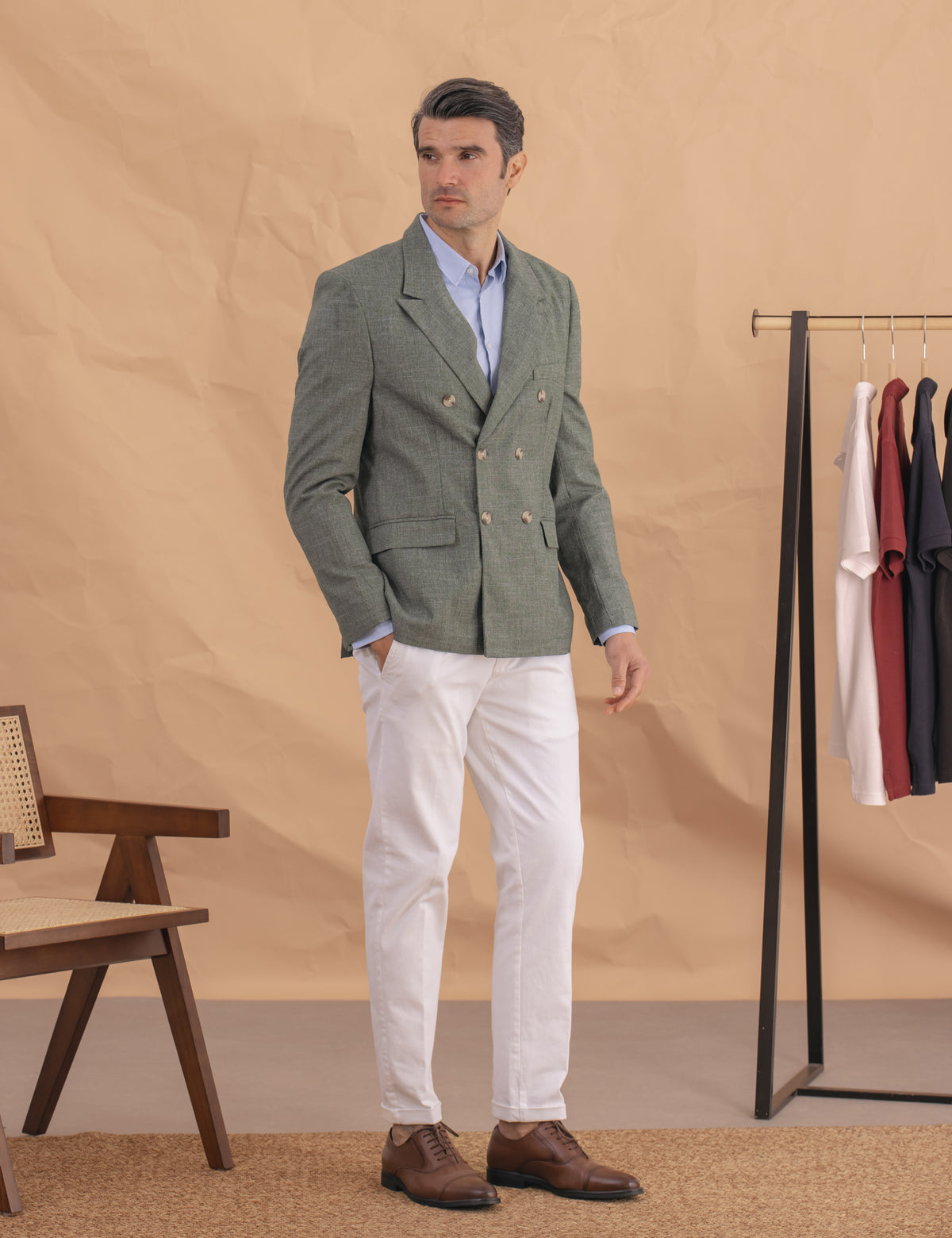 BLAZER CASUAL CRUZADA VERDE