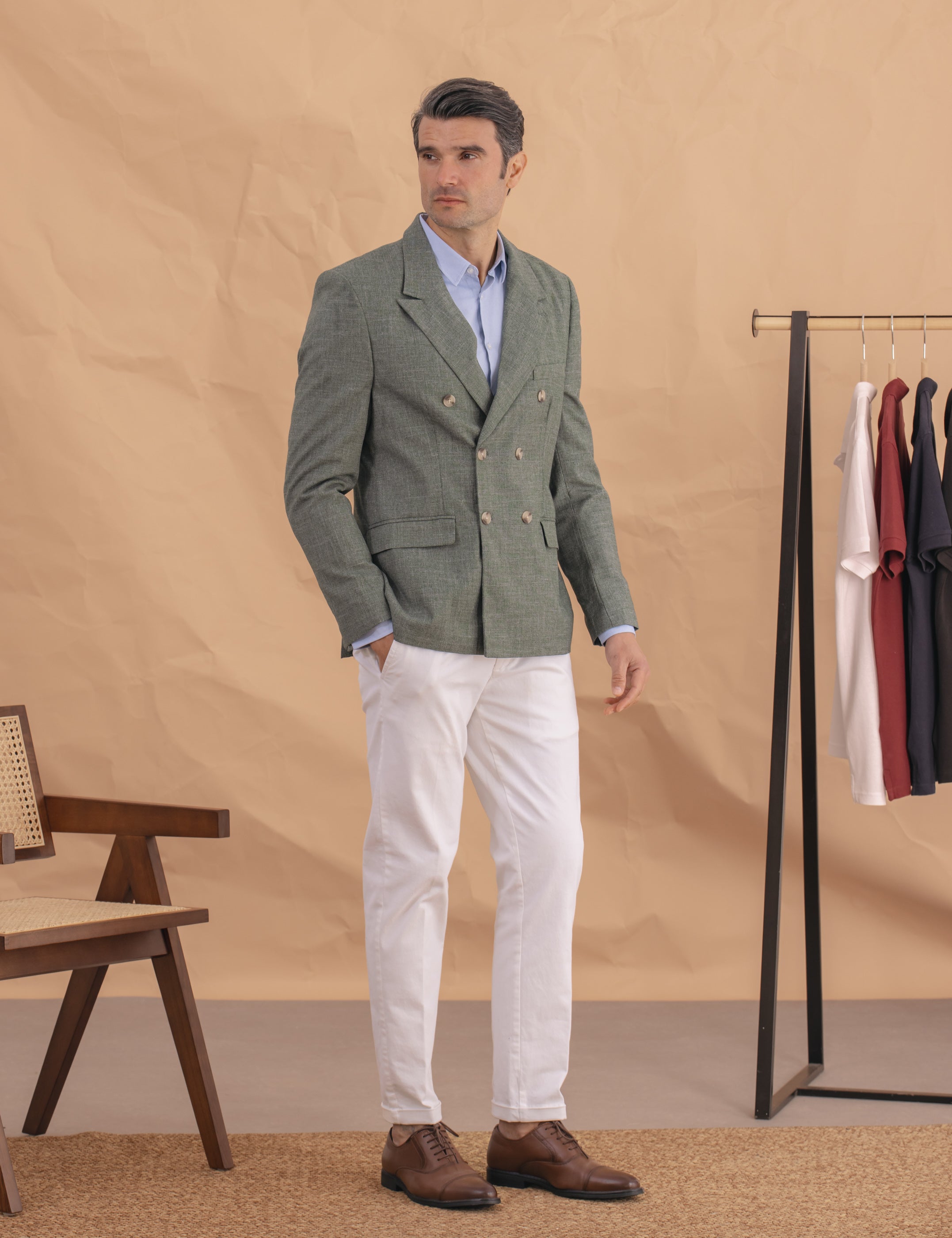 BLAZER CASUAL CRUZADA VERDE