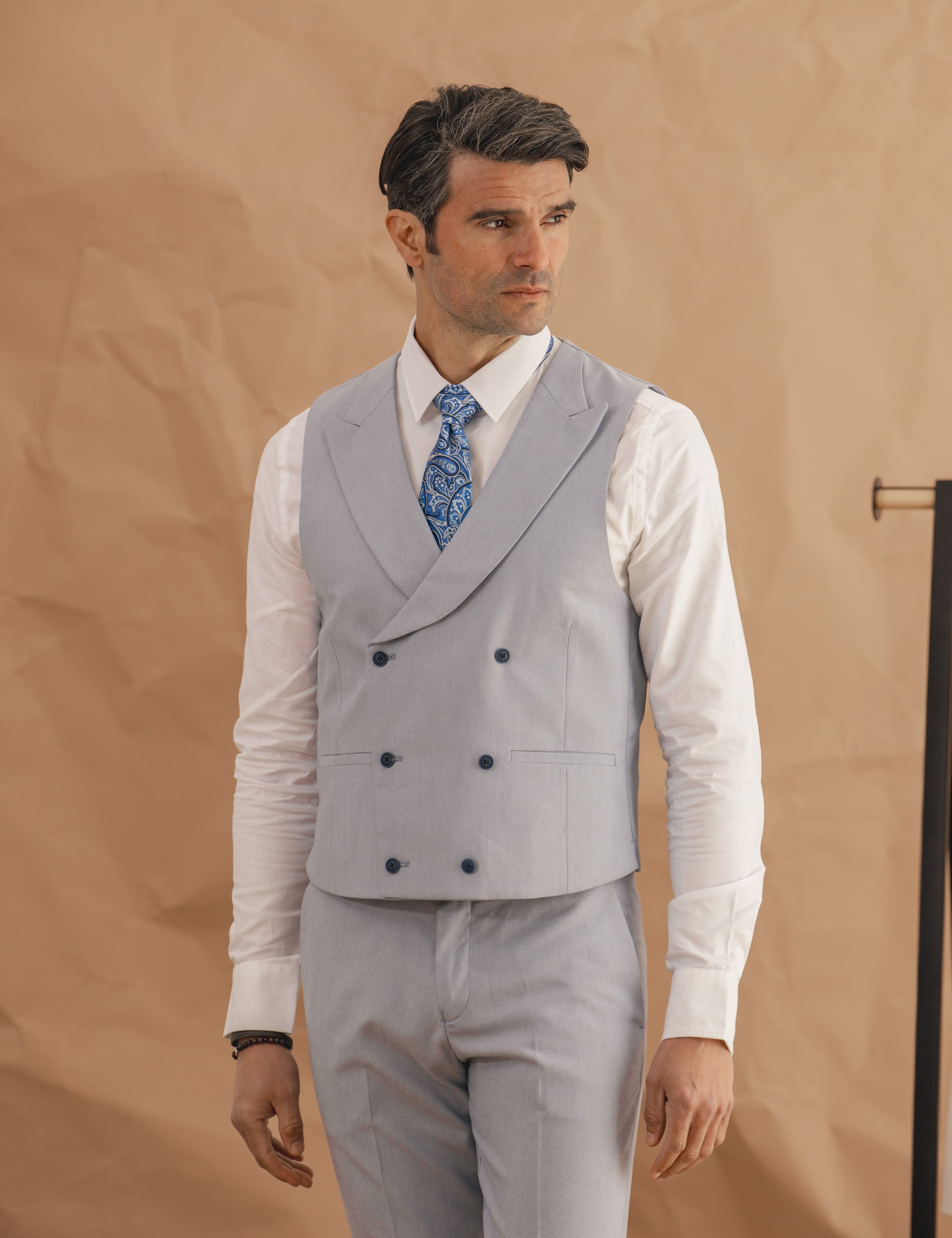 CHALECO TRAJE CELESTE