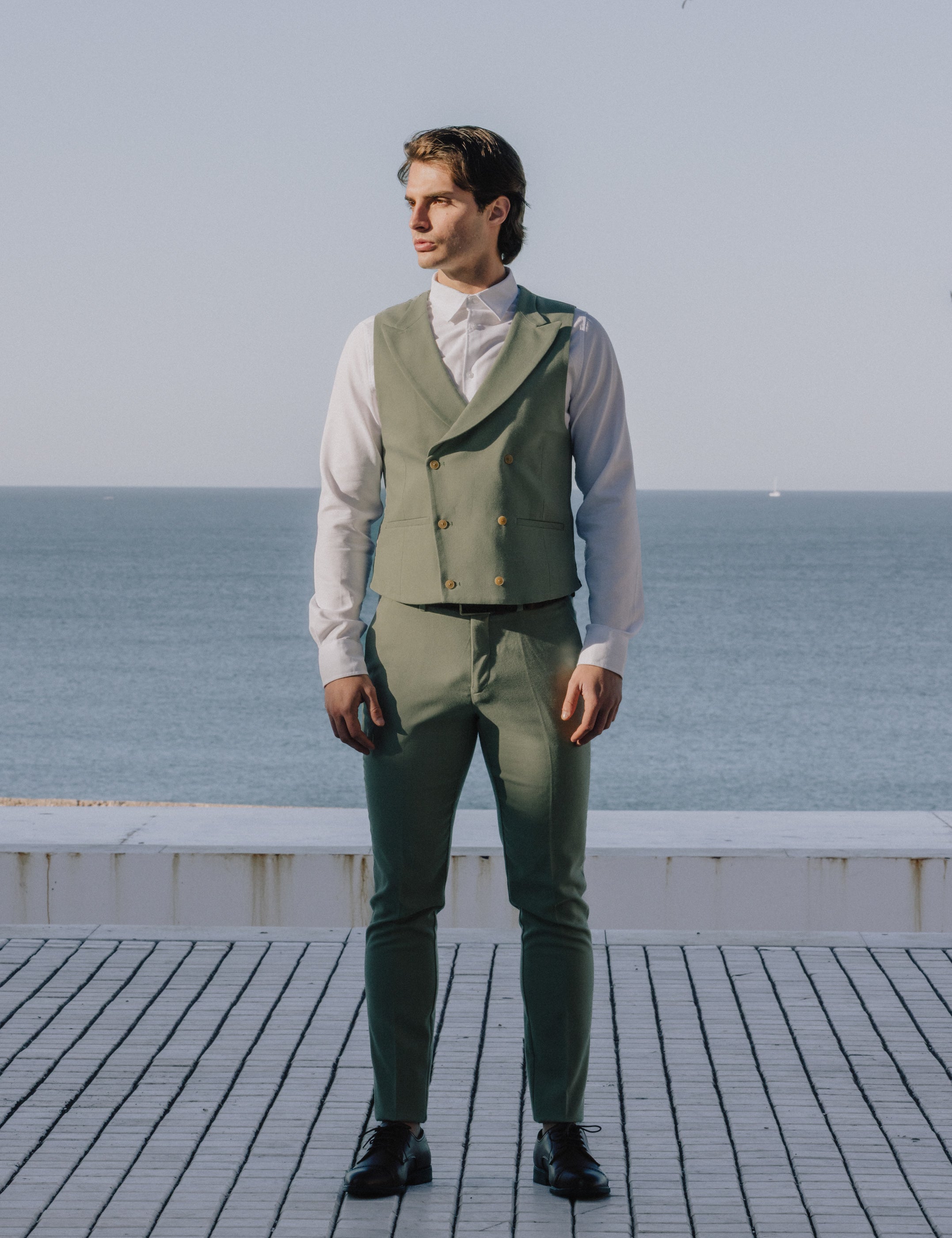 CHALECO TRAJE VERDE