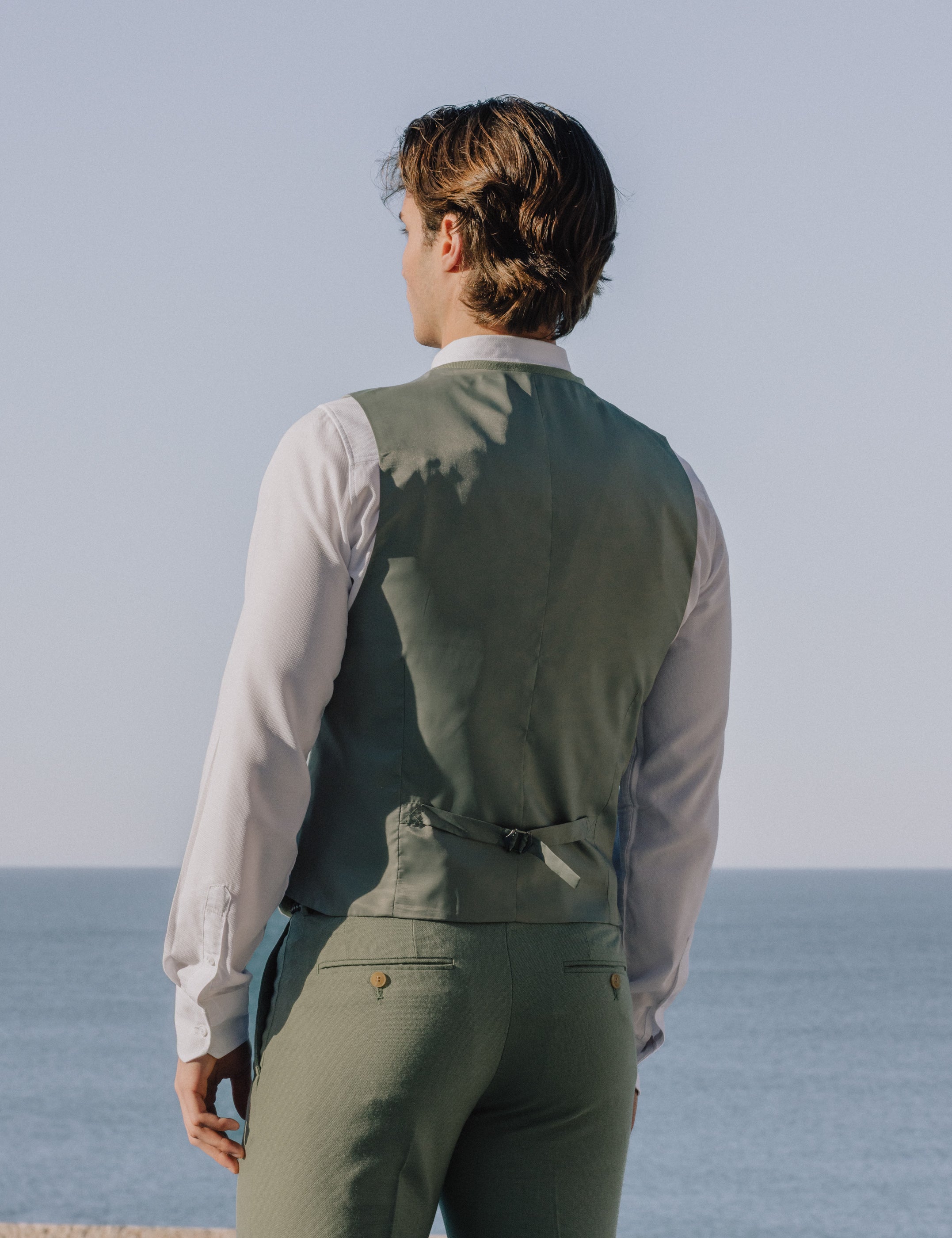 CHALECO TRAJE VERDE