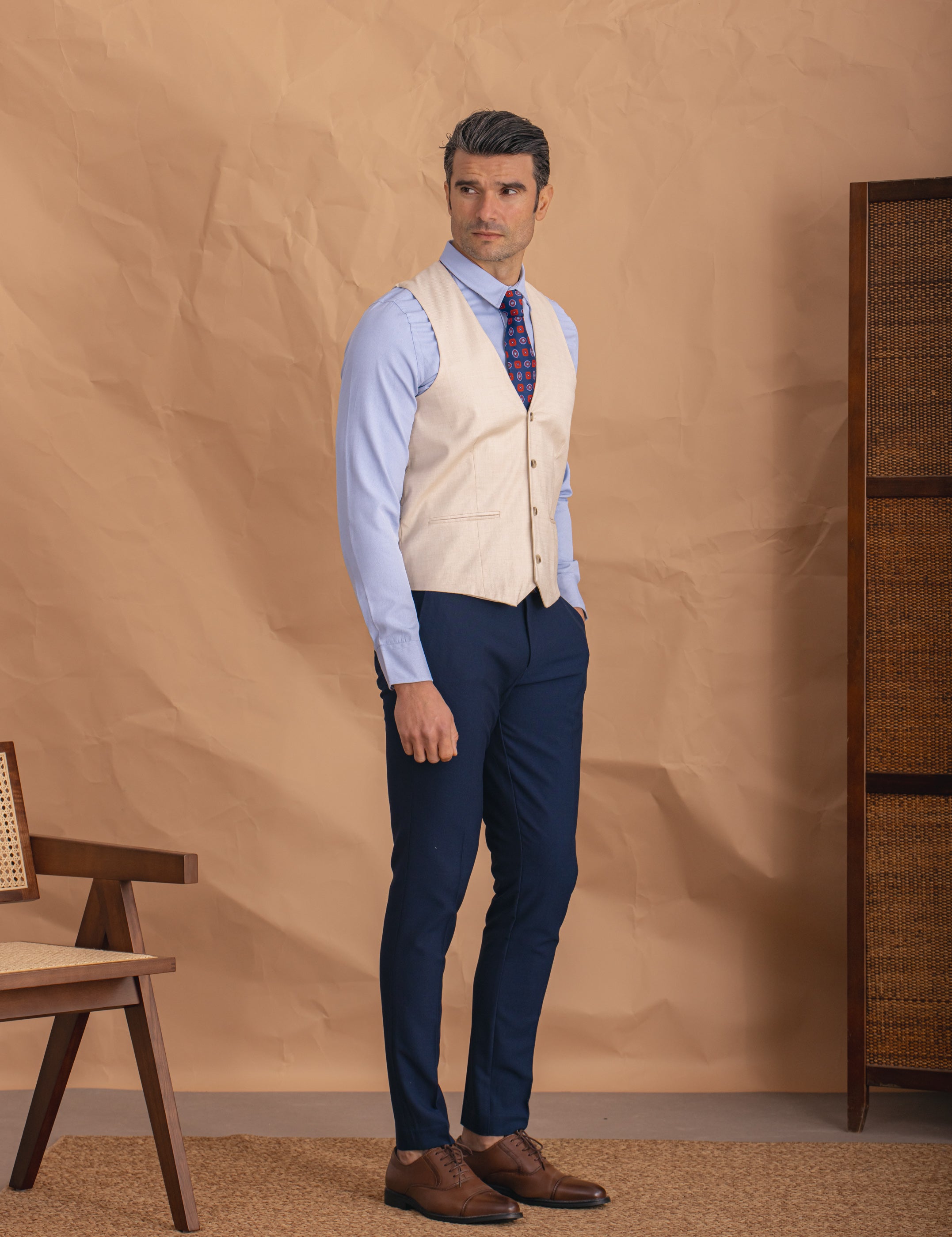 CHALECO CASUAL BEIGE
