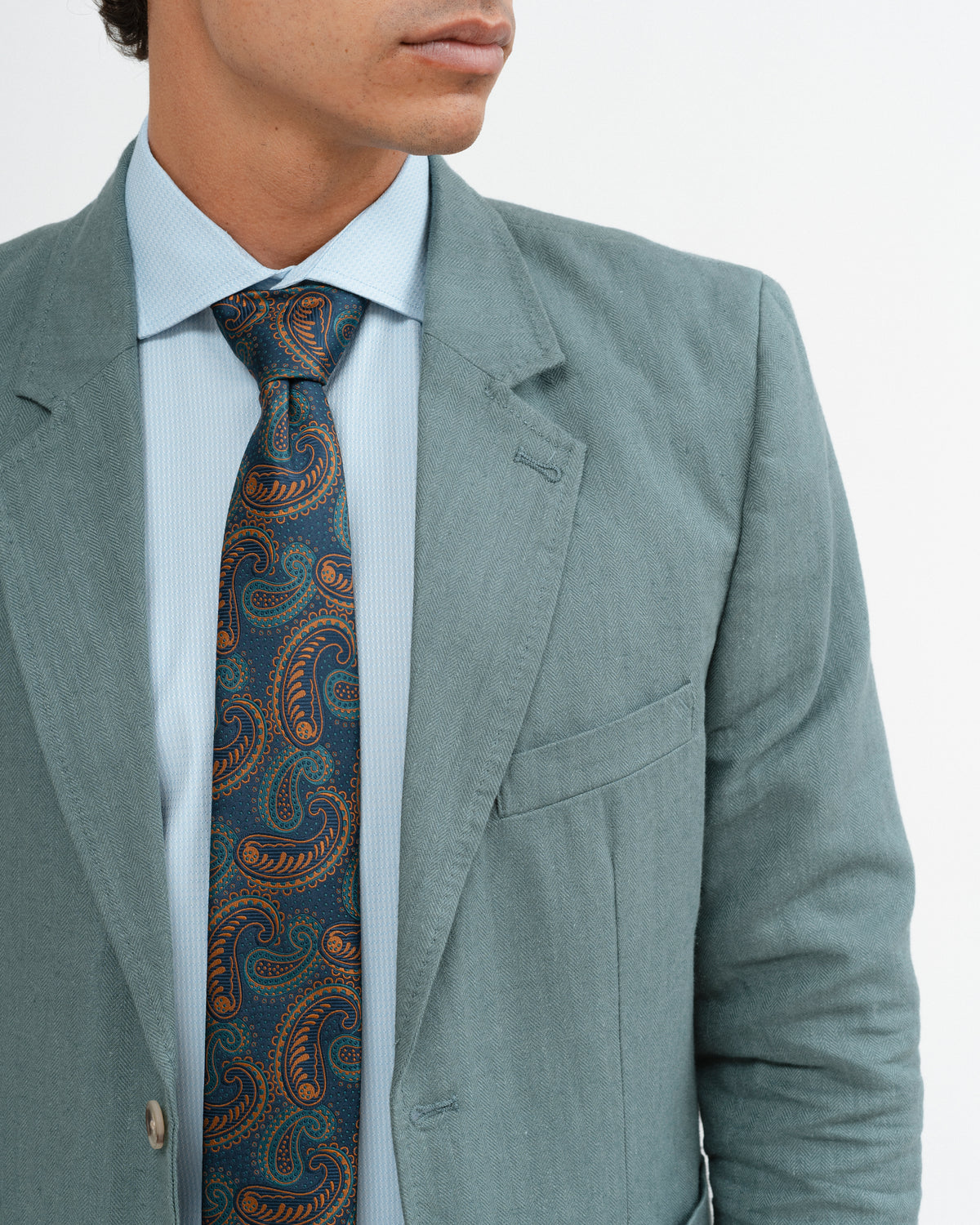 BLAZER CASUAL ESPIGAS VERDE LINHO