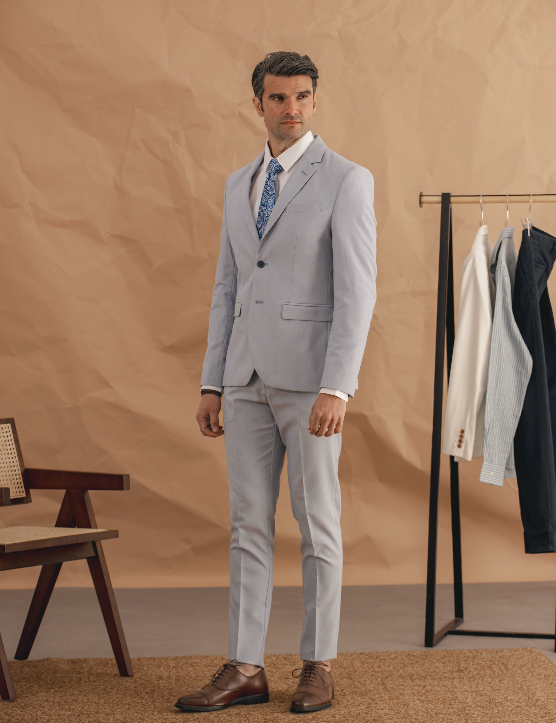 CHAQUETA TRAJE CELESTE