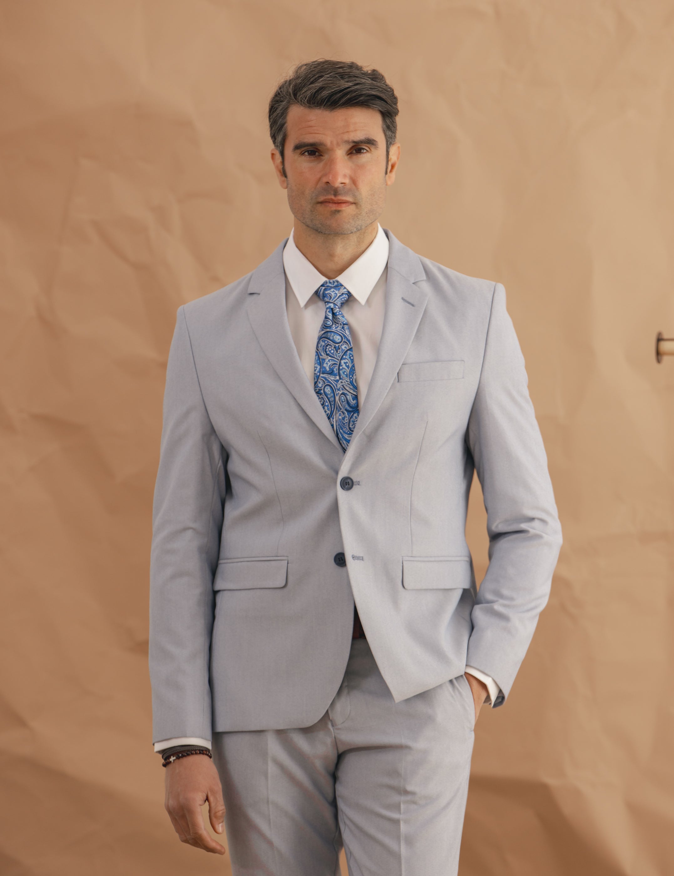 CHAQUETA TRAJE CELESTE
