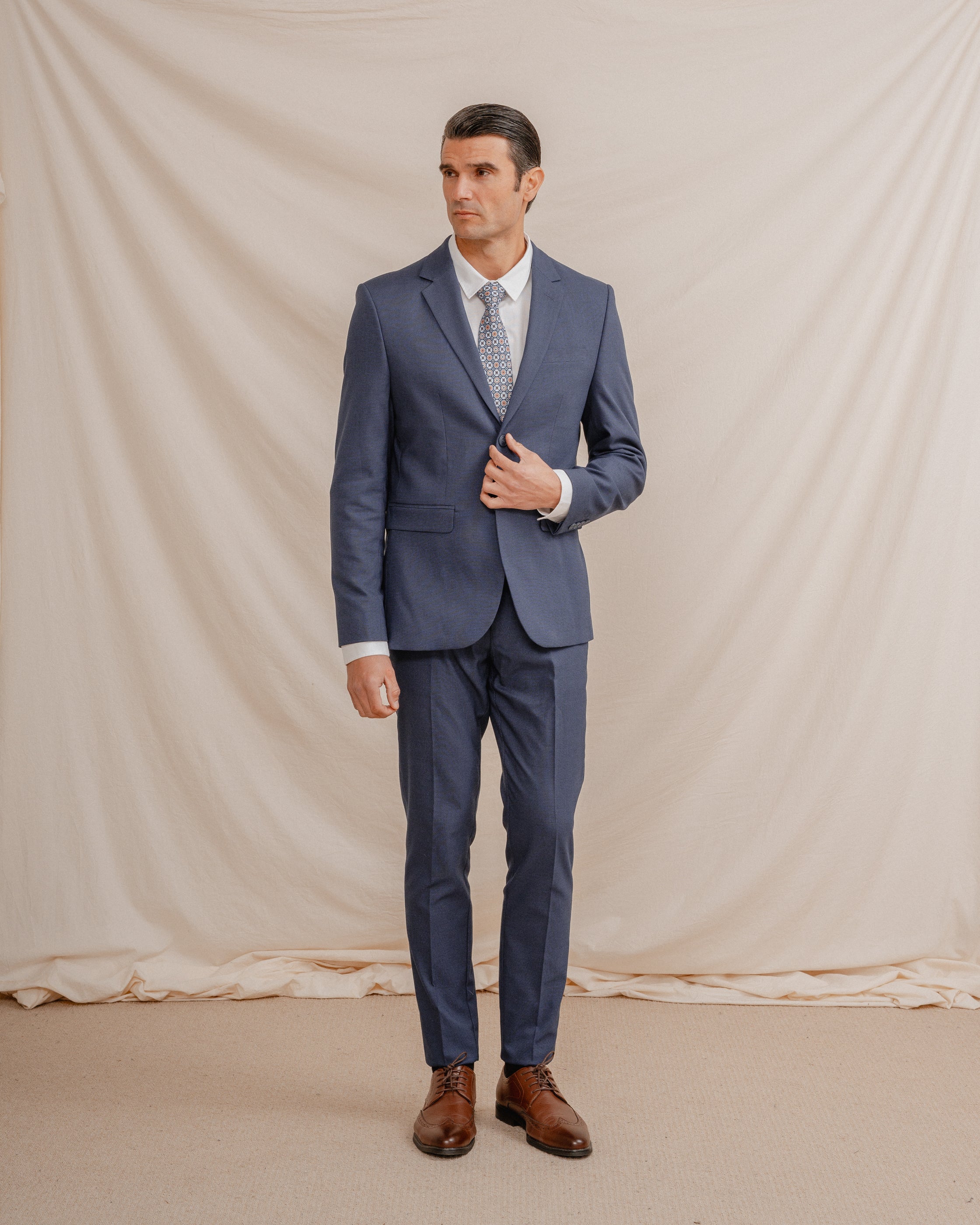 AMERICANA TRAJE ESTRUCTURA AZUL