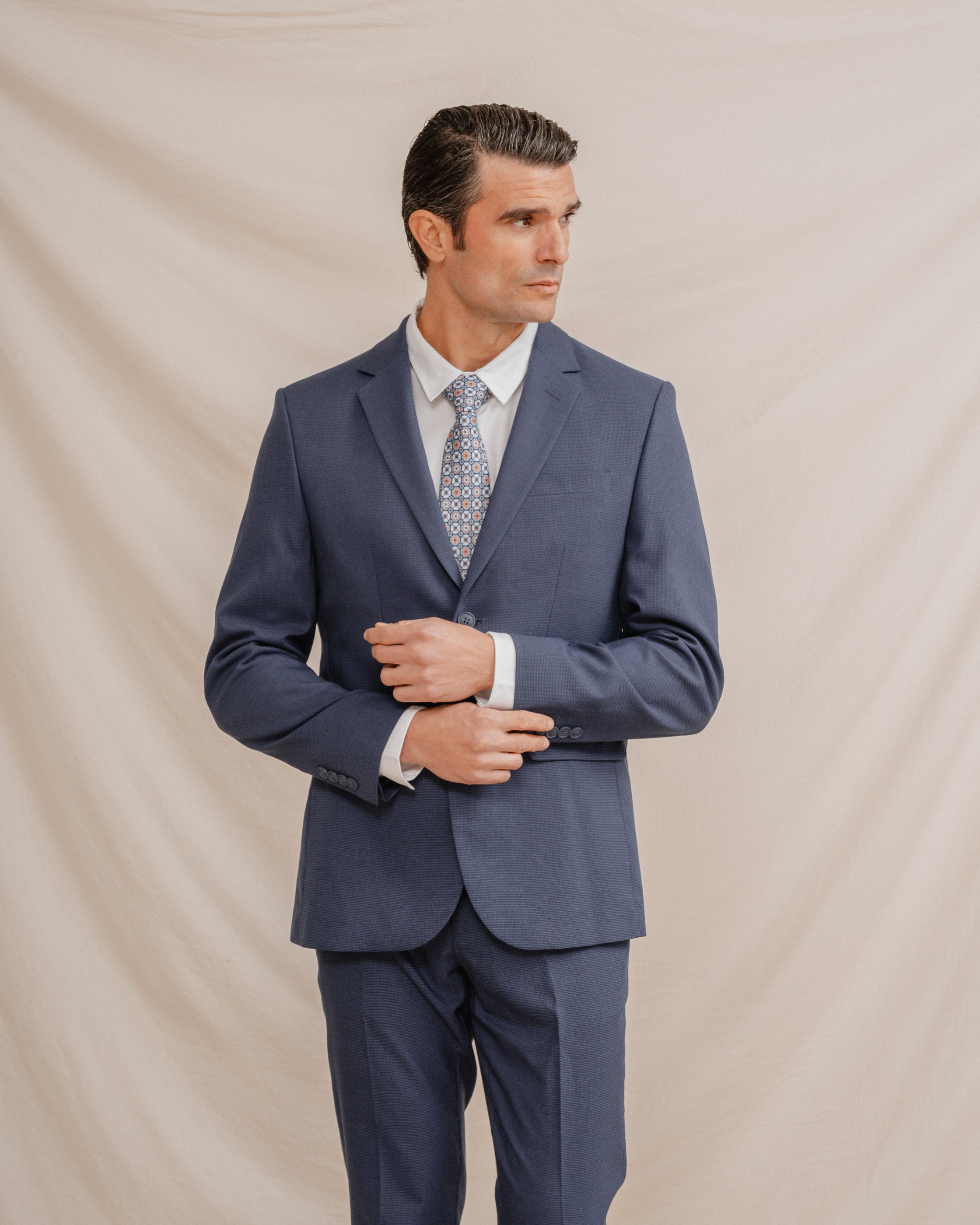 AMERICANA TRAJE ESTRUCTURA AZUL