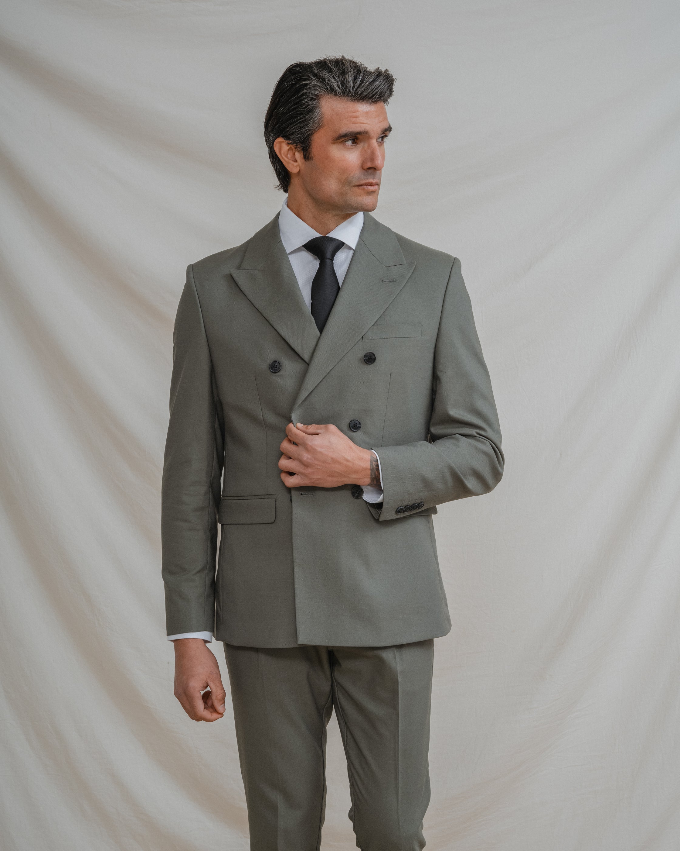 CHAQUETA CRUZADA TRAJE VERDE