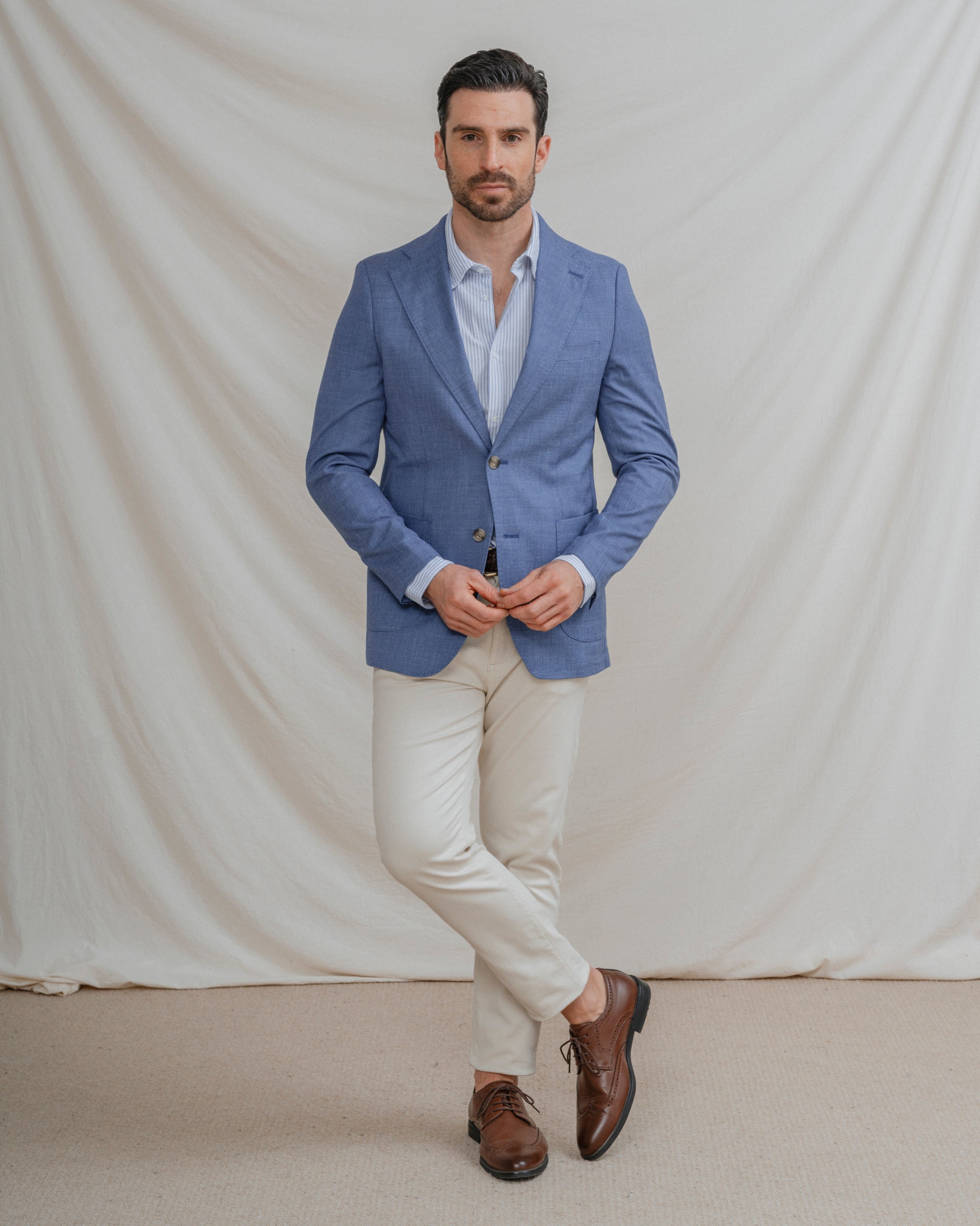 CHAQUETA CASUAL CELESTE