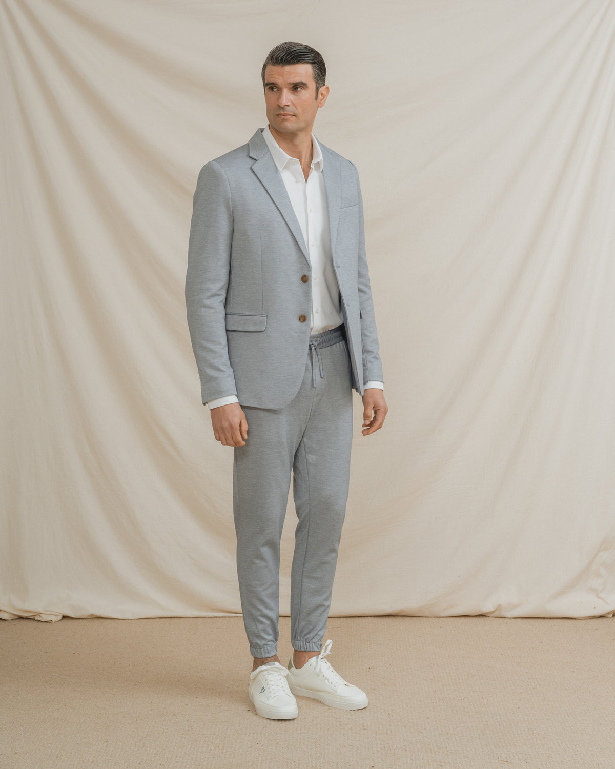 BLAZER CASUAL DE ESTRUTURA AZUL-CELESTE
