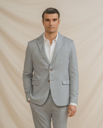 BLAZER CASUAL DE ESTRUTURA AZUL-CELESTE